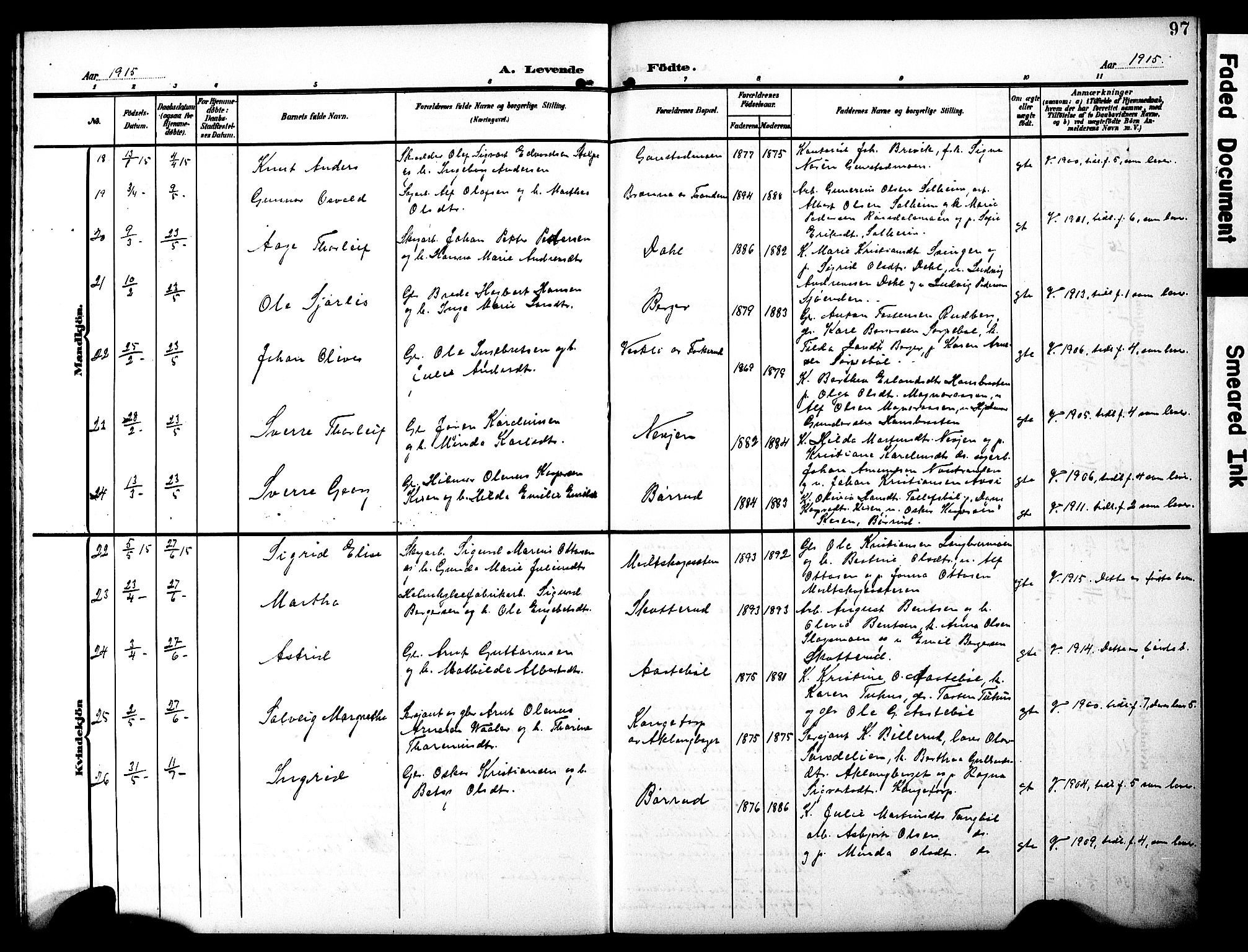 Eidskog prestekontor, AV/SAH-PREST-026/H/Ha/Hab/L0003: Parish register (copy) no. 3, 1904-1919, p. 97