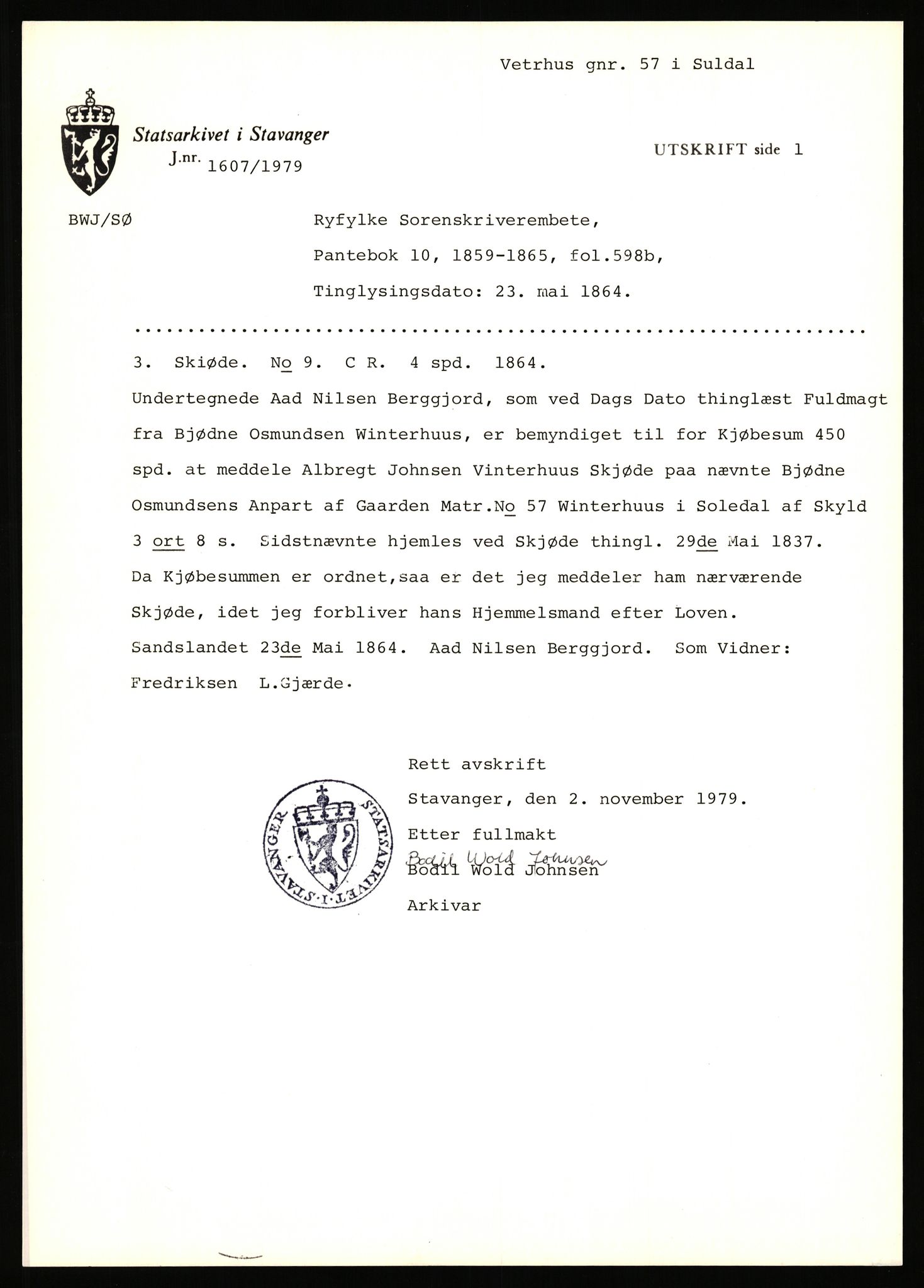 Statsarkivet i Stavanger, AV/SAST-A-101971/03/Y/Yj/L0094: Avskrifter sortert etter gårdsnavn: Vetrhus - Vik i Nerstrand, 1750-1930, p. 87
