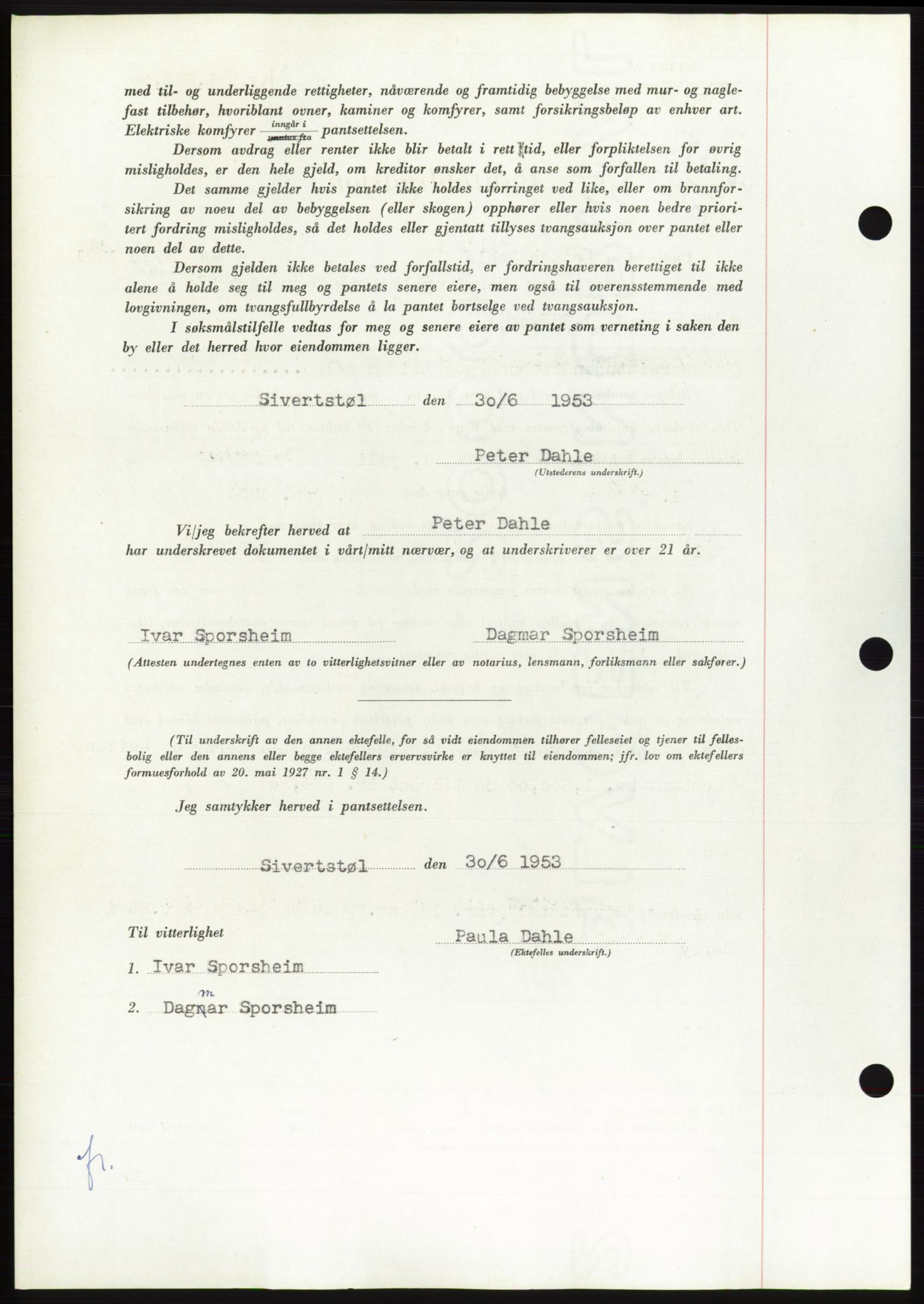 Søre Sunnmøre sorenskriveri, SAT/A-4122/1/2/2C/L0123: Mortgage book no. 11B, 1953-1953, Diary no: : 1677/1953