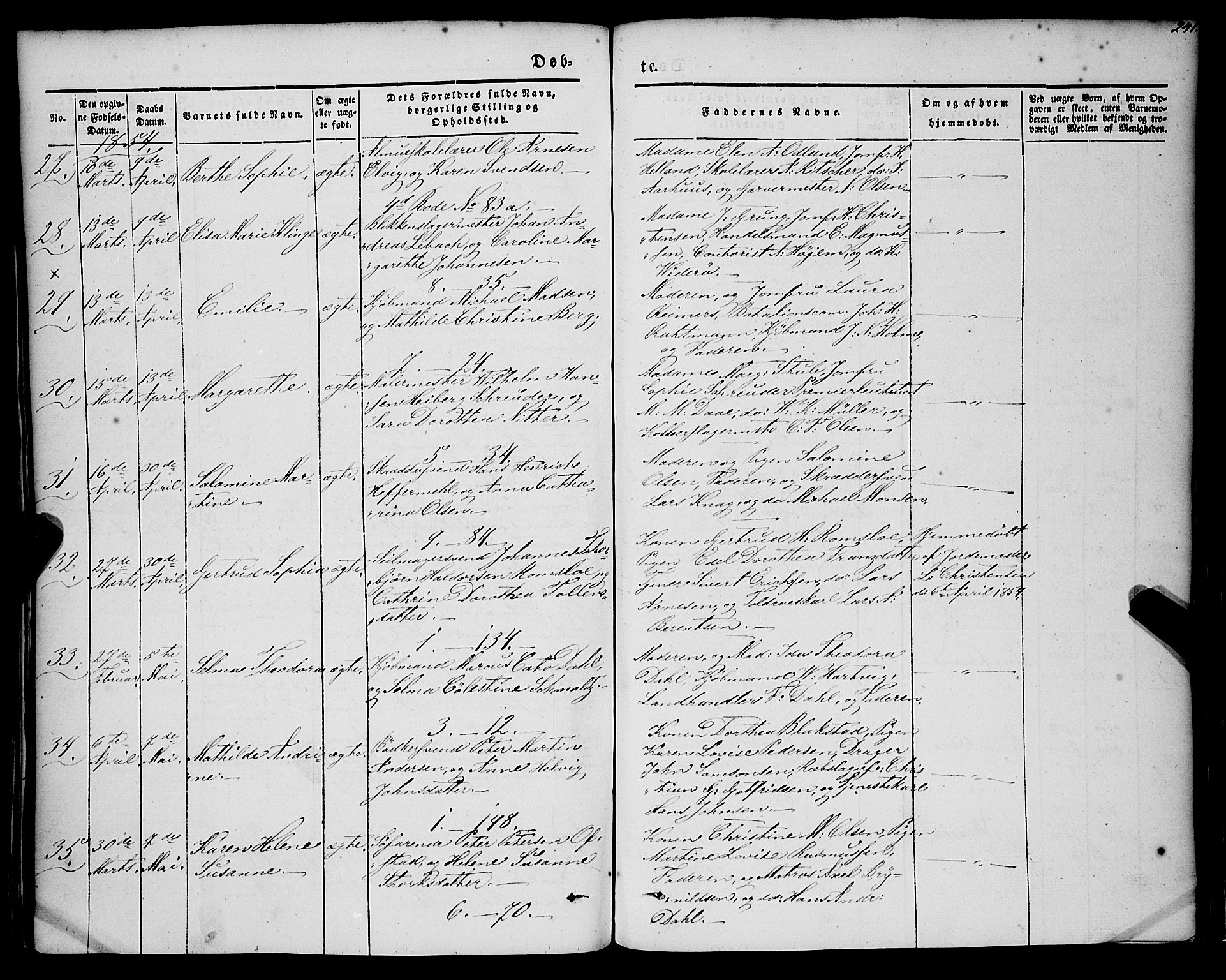 Nykirken Sokneprestembete, AV/SAB-A-77101/H/Haa/L0014: Parish register (official) no. B 1, 1844-1858, p. 241