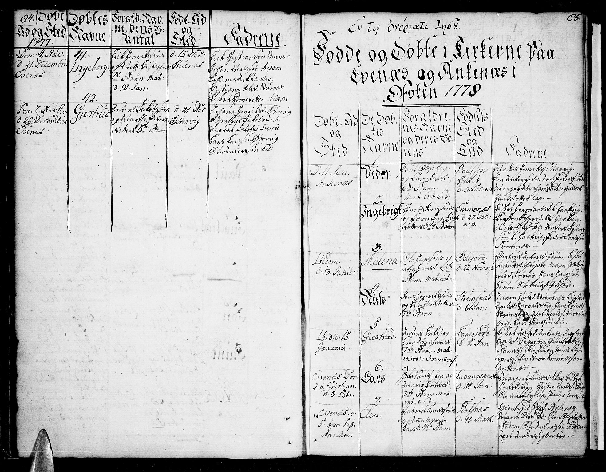 Ministerialprotokoller, klokkerbøker og fødselsregistre - Nordland, SAT/A-1459/863/L0892: Parish register (official) no. 863A04, 1765-1794, p. 84-85