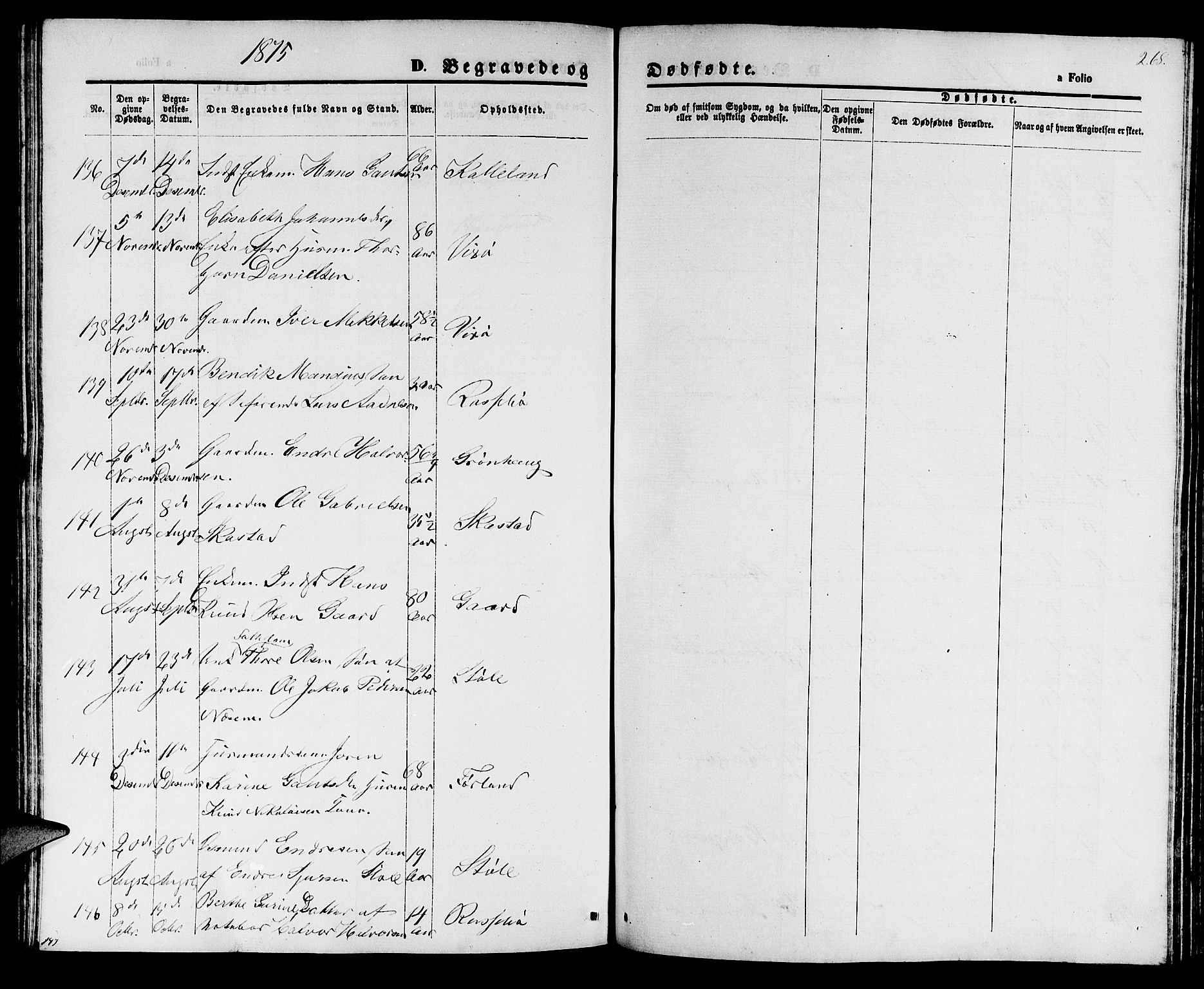 Haugesund sokneprestkontor, AV/SAST-A -101863/H/Ha/Hab/L0001: Parish register (copy) no. B 1, 1873-1881, p. 268