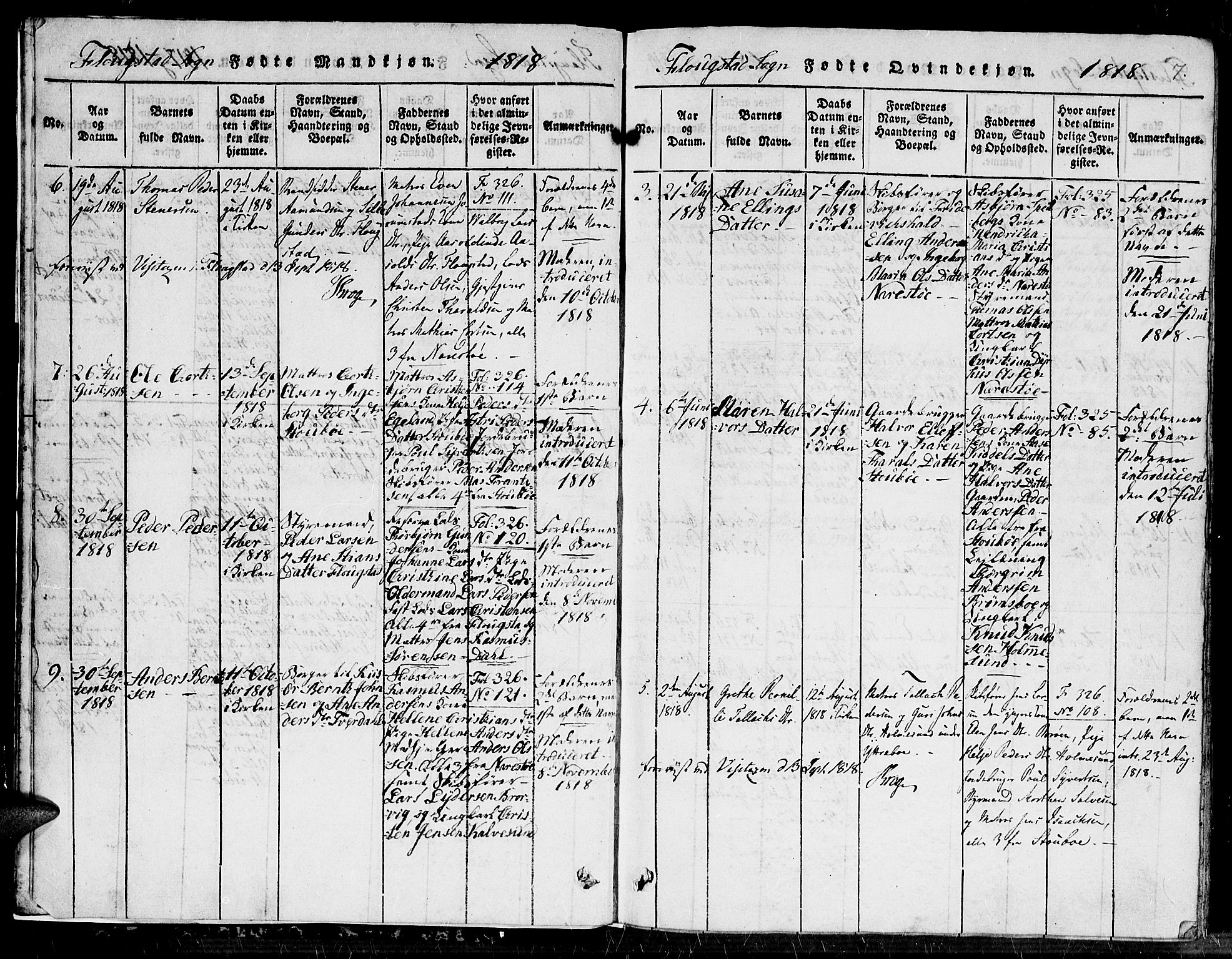 Dypvåg sokneprestkontor, SAK/1111-0007/F/Fb/Fbb/L0001: Parish register (copy) no. B 1, 1816-1850, p. 7