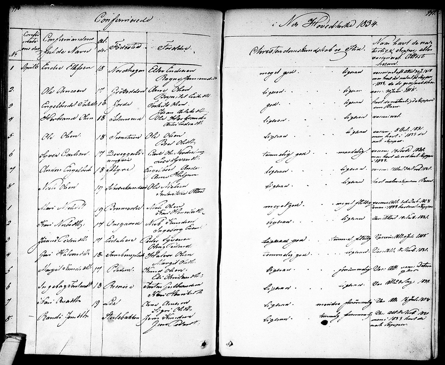 Nes kirkebøker, SAKO/A-236/F/Fa/L0008: Parish register (official) no. 8, 1824-1834, p. 996-997