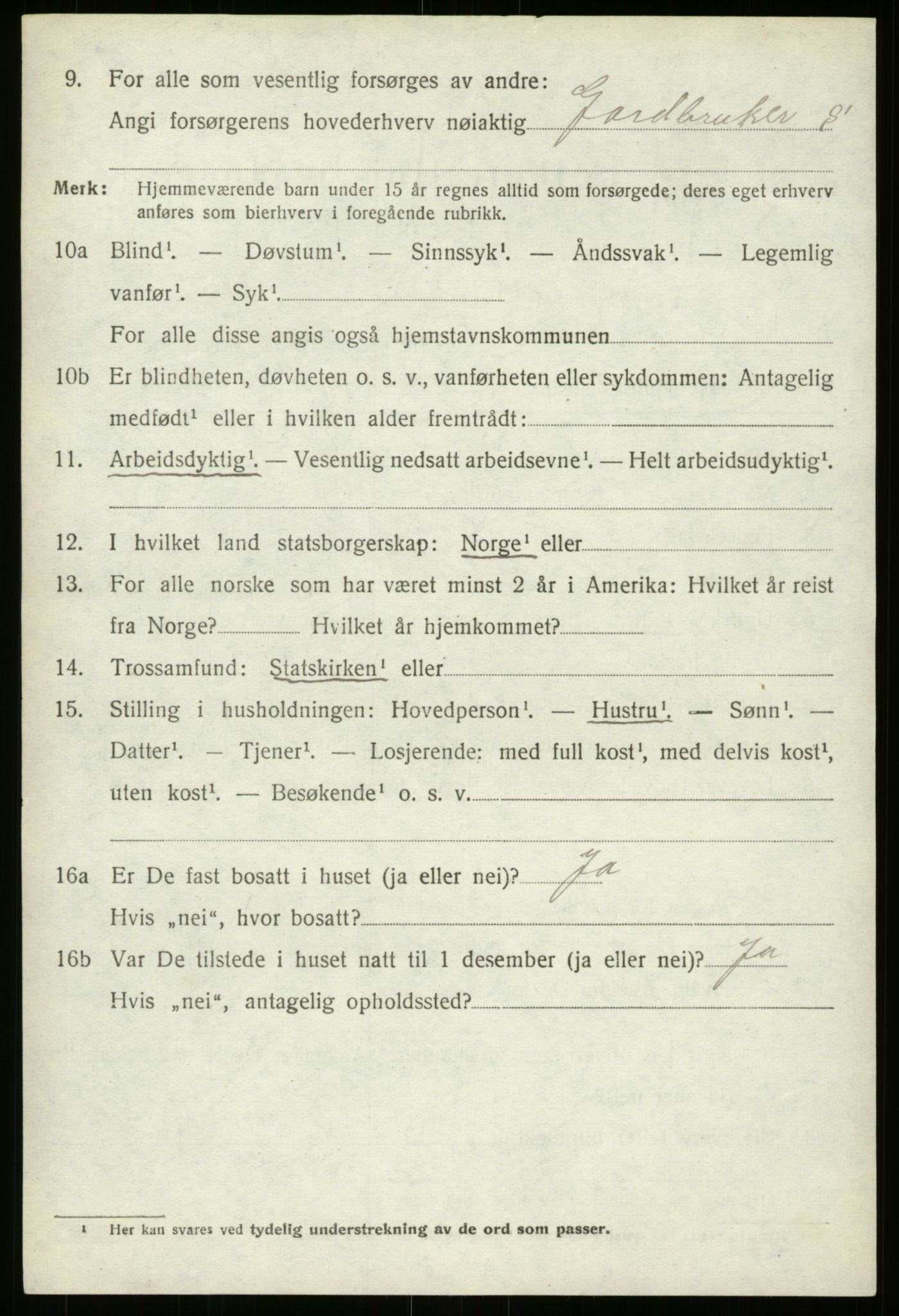 SAB, 1920 census for Hornindal, 1920, p. 1761