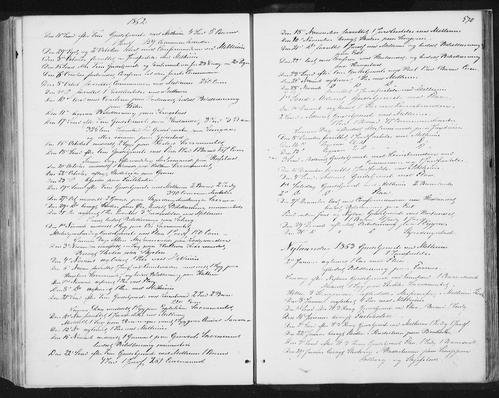 Ministerialprotokoller, klokkerbøker og fødselsregistre - Sør-Trøndelag, SAT/A-1456/691/L1077: Parish register (official) no. 691A09, 1862-1873, p. 570
