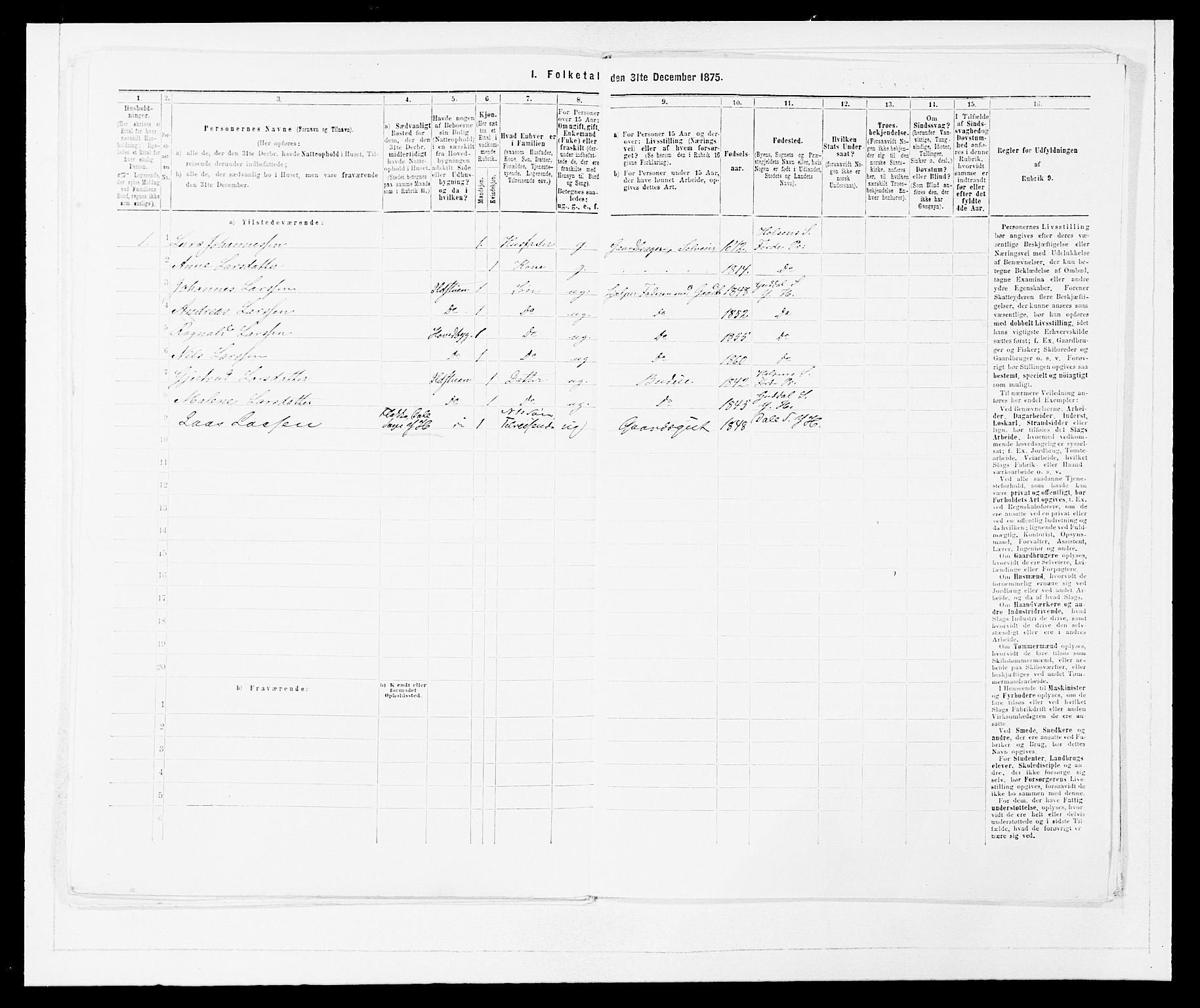 SAB, 1875 census for 1429P Ytre Holmedal, 1875, p. 1102