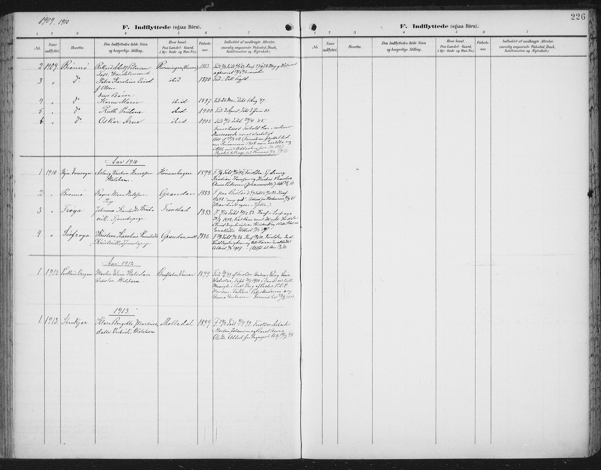 Ministerialprotokoller, klokkerbøker og fødselsregistre - Nord-Trøndelag, SAT/A-1458/701/L0011: Parish register (official) no. 701A11, 1899-1915, p. 226