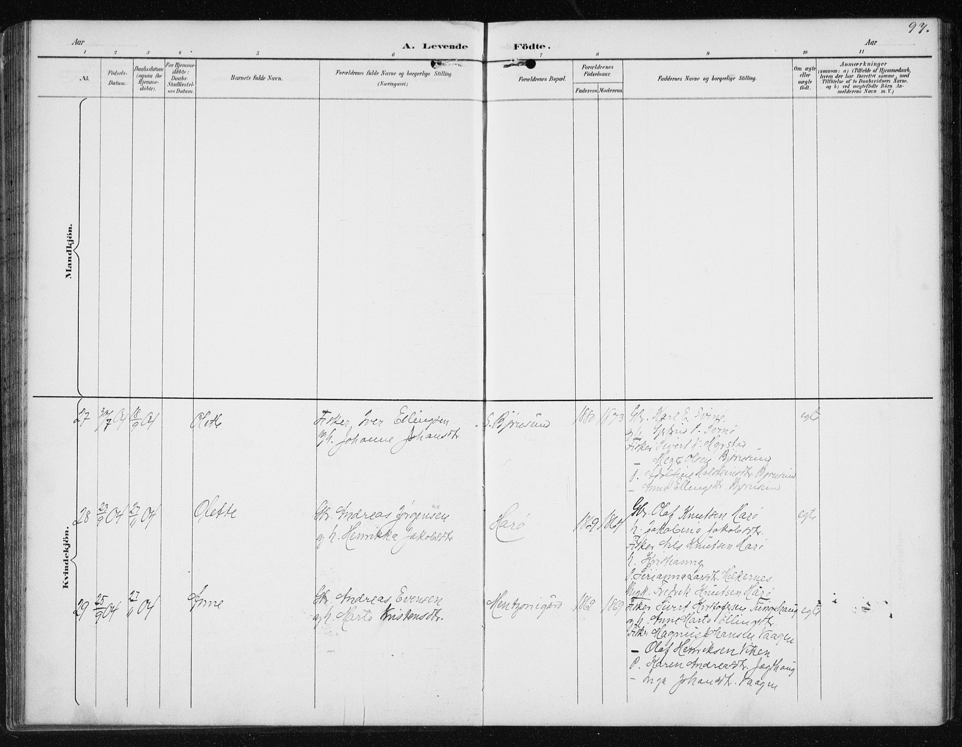 Ministerialprotokoller, klokkerbøker og fødselsregistre - Møre og Romsdal, AV/SAT-A-1454/566/L0773: Parish register (copy) no. 566C02, 1892-1909, p. 97