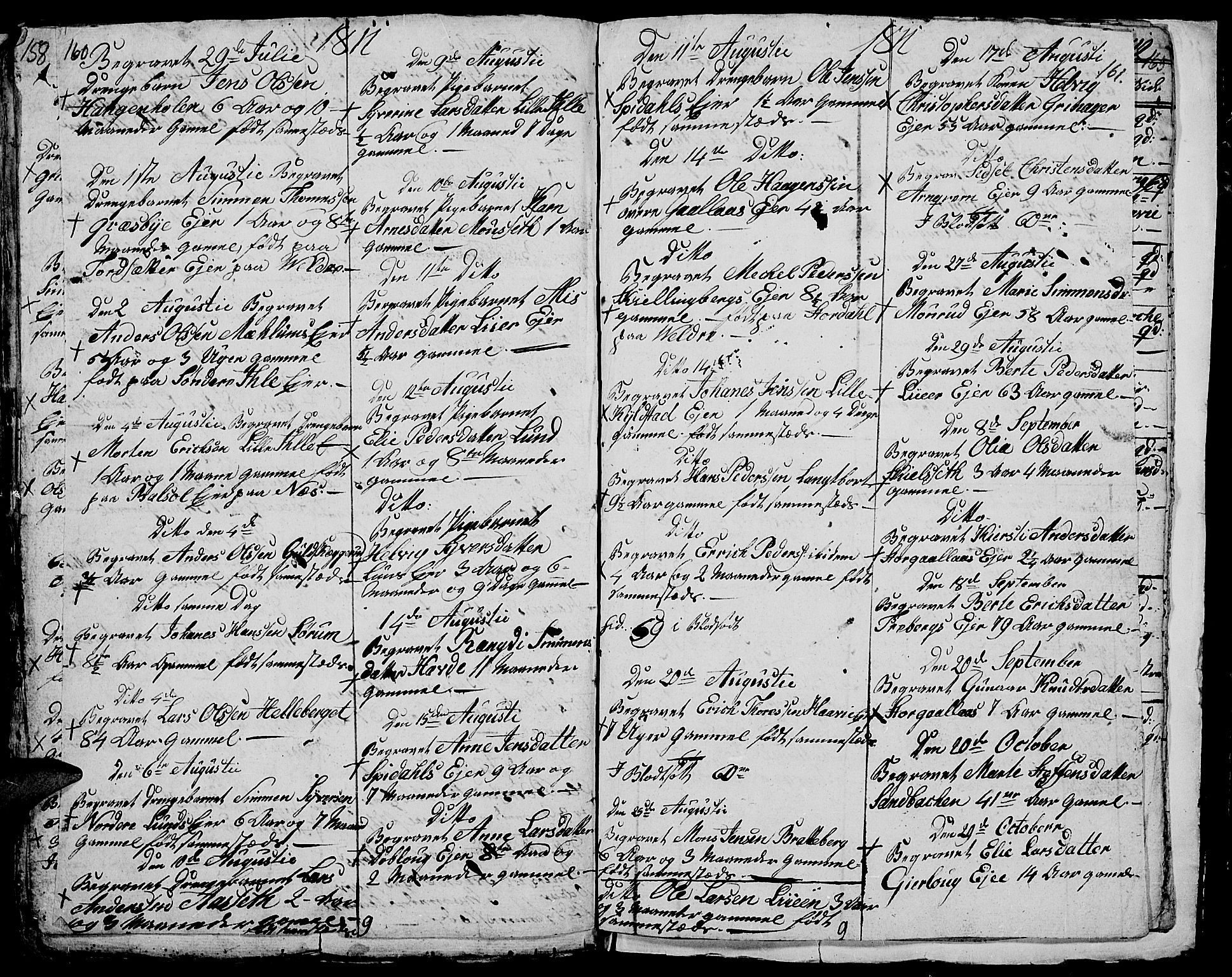 Vang prestekontor, Hedmark, SAH/PREST-008/H/Ha/Hab/L0001: Parish register (copy) no. 1, 1792-1814, p. 160-161