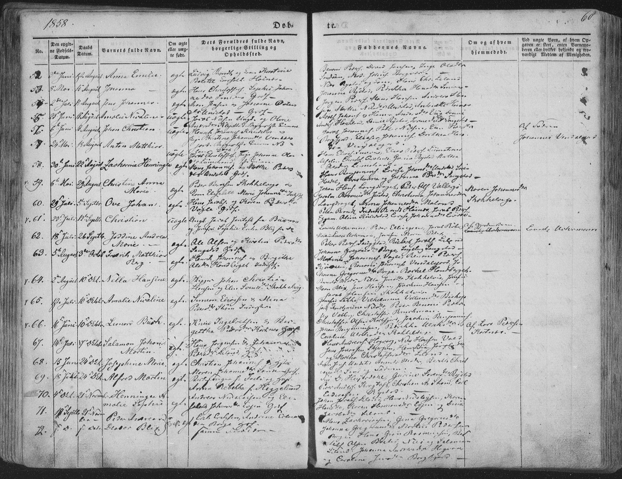 Ministerialprotokoller, klokkerbøker og fødselsregistre - Nordland, SAT/A-1459/880/L1131: Parish register (official) no. 880A05, 1844-1868, p. 68