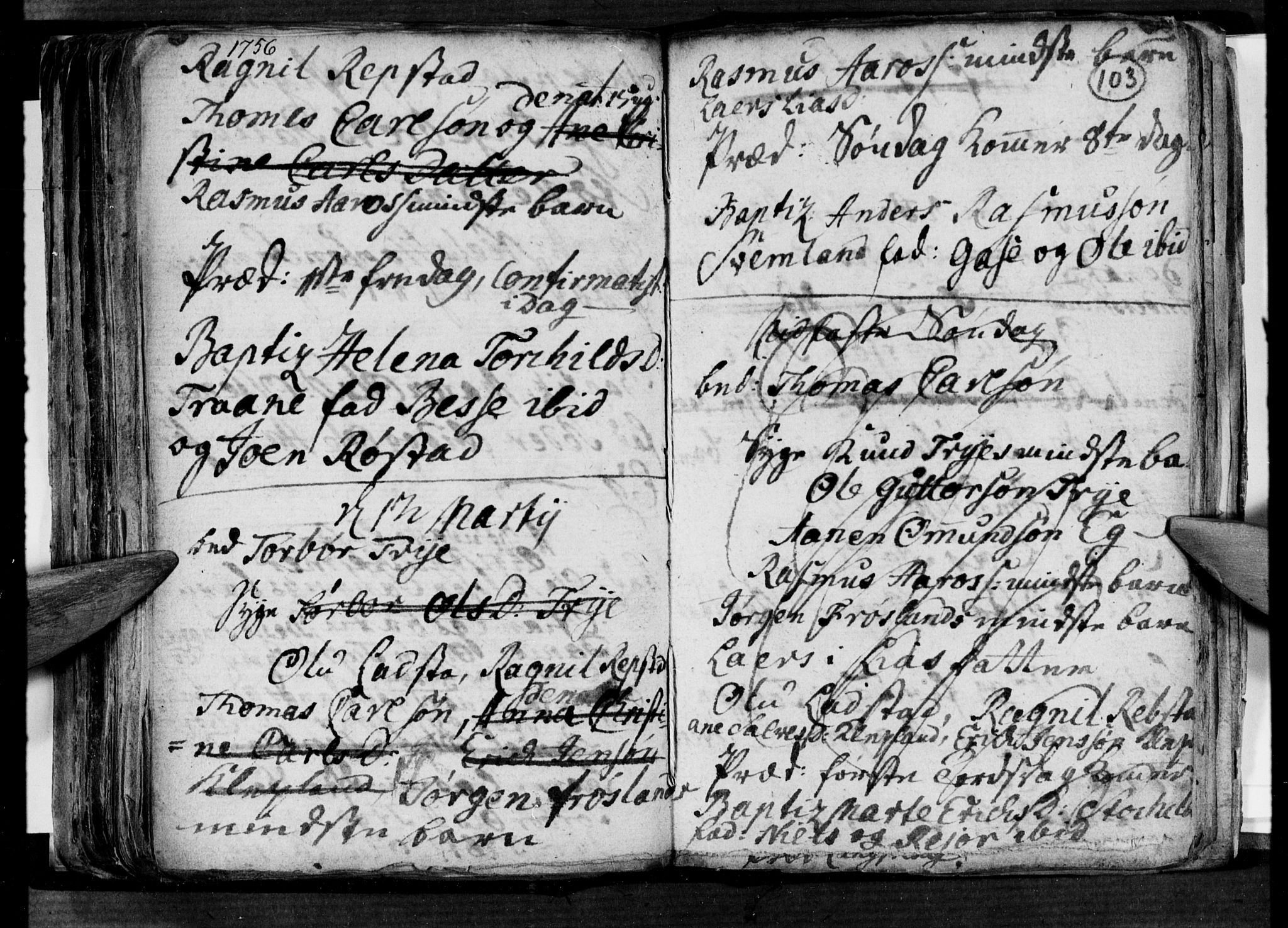 Søgne sokneprestkontor, AV/SAK-1111-0037/F/Fa/Fab/L0003: Parish register (official) no. A 3, 1751-1759, p. 103