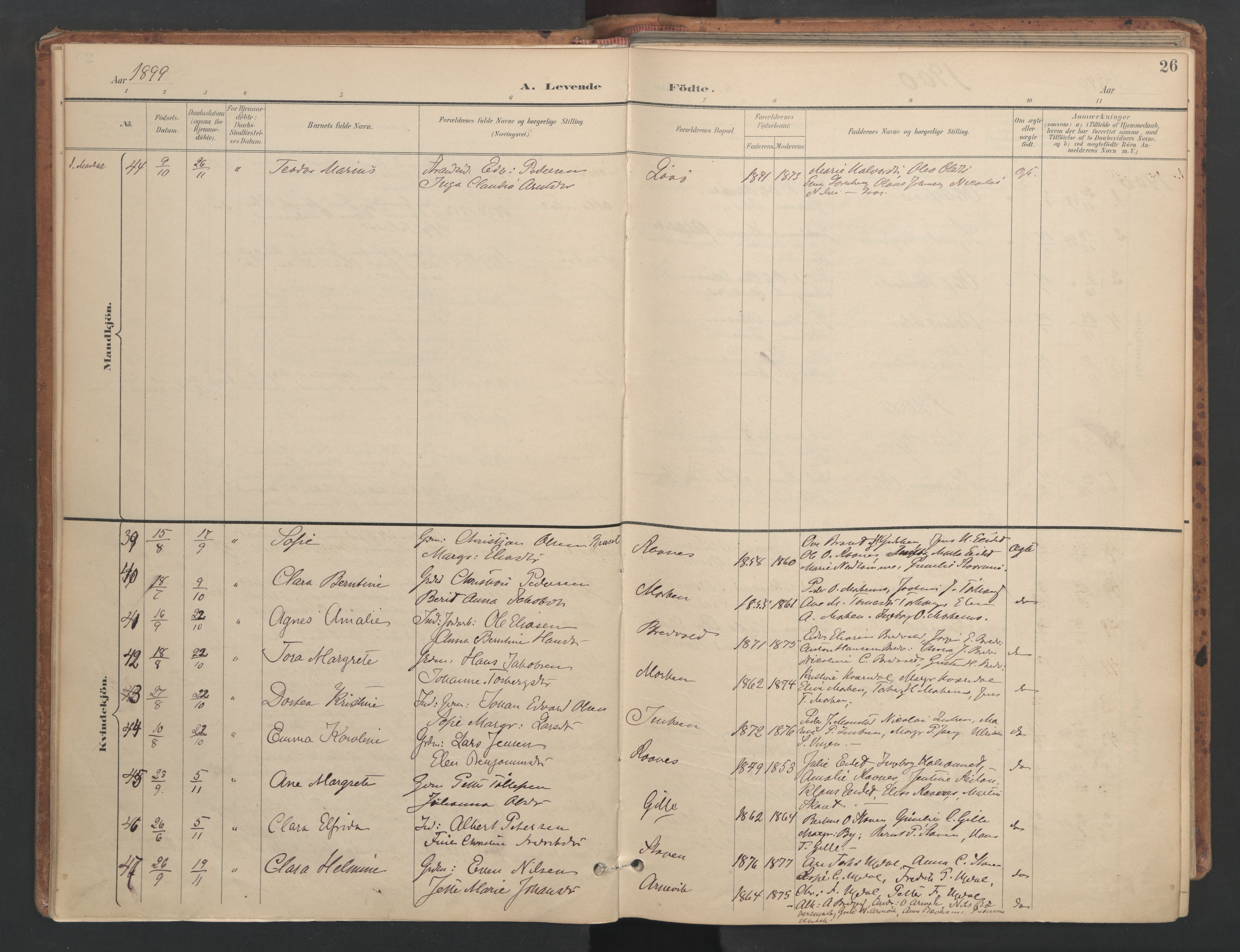 Ministerialprotokoller, klokkerbøker og fødselsregistre - Sør-Trøndelag, SAT/A-1456/655/L0681: Parish register (official) no. 655A10, 1895-1907, p. 26