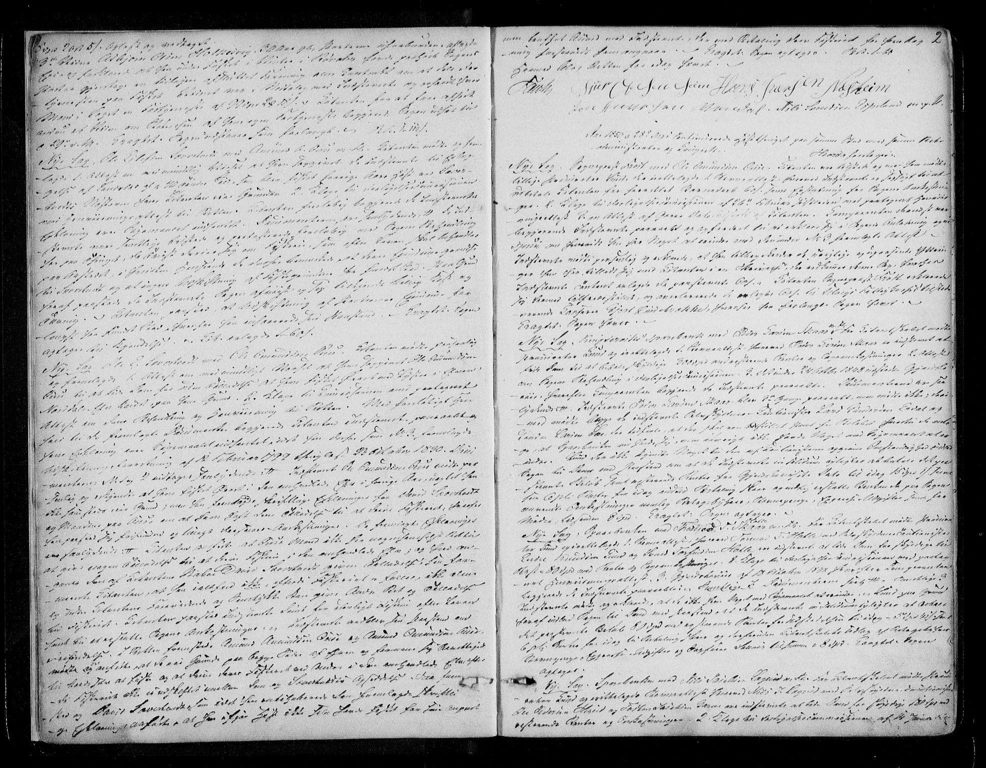 Hardanger og Voss sorenskriveri, SAB/A-2501/1/1A/1Af/L0015: Tingbok for Hardanger, 1850-1858, p. 1b-2a