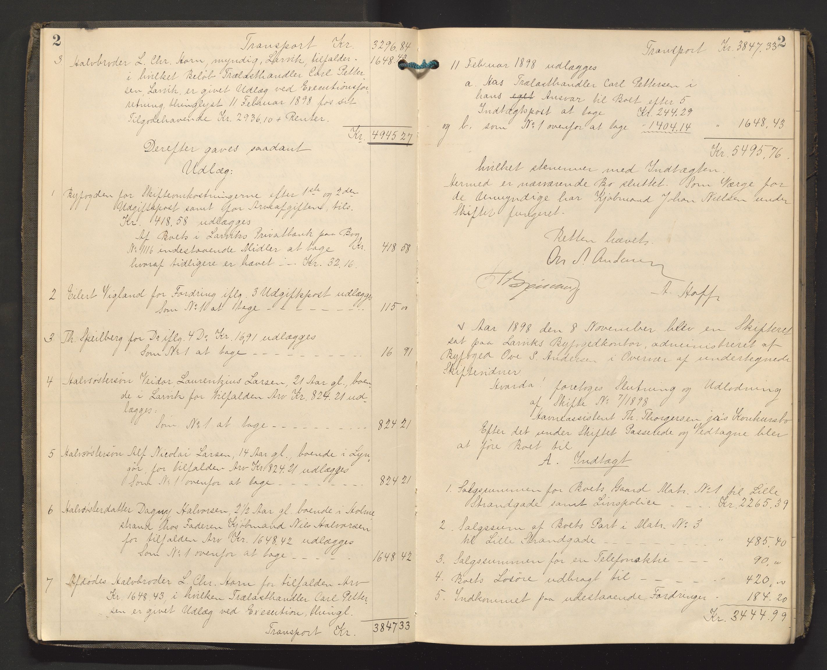Larvik byfogd, AV/SAKO-A-218/H/Hb/Hbd/L0004: Skifteutlodningsprotokoll, 1898-1906, p. 2