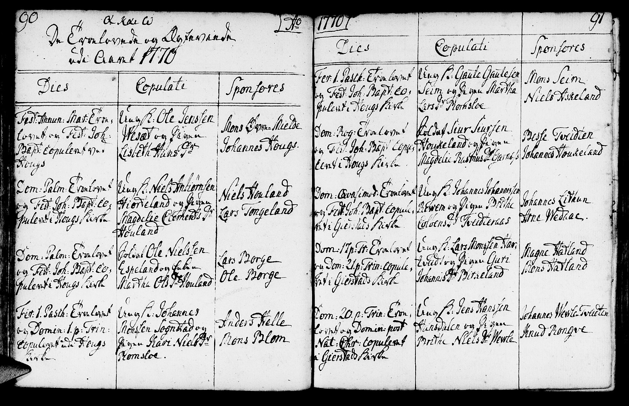 Haus sokneprestembete, AV/SAB-A-75601/H/Haa: Parish register (official) no. A 9, 1767-1781, p. 90-91