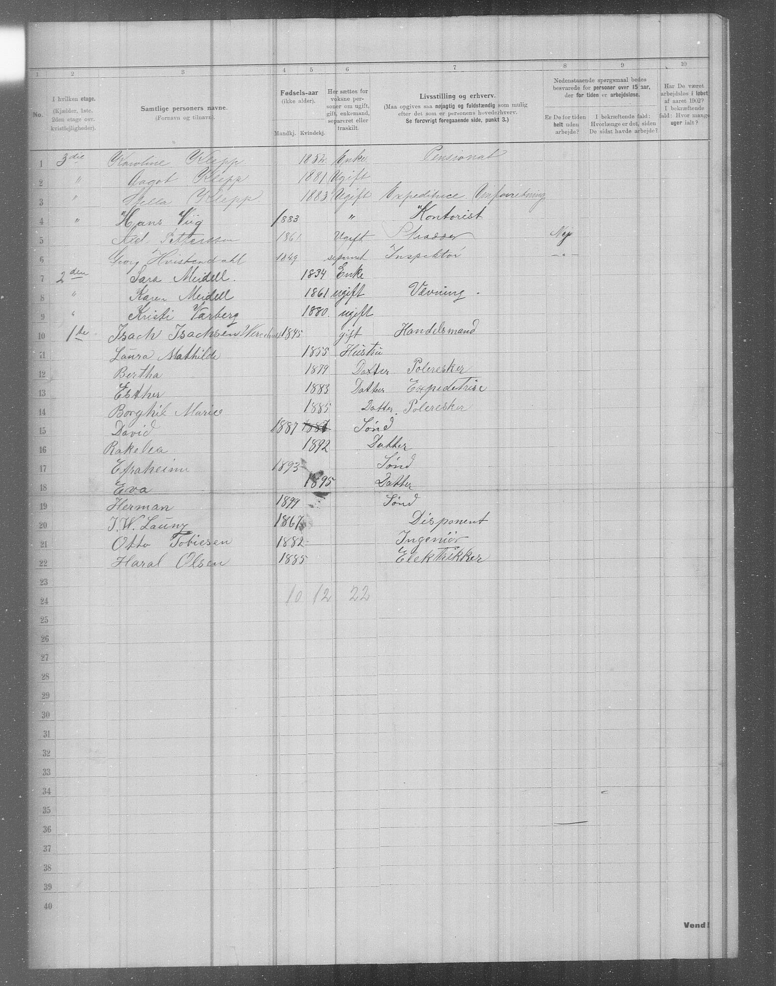 OBA, Municipal Census 1902 for Kristiania, 1902, p. 3551