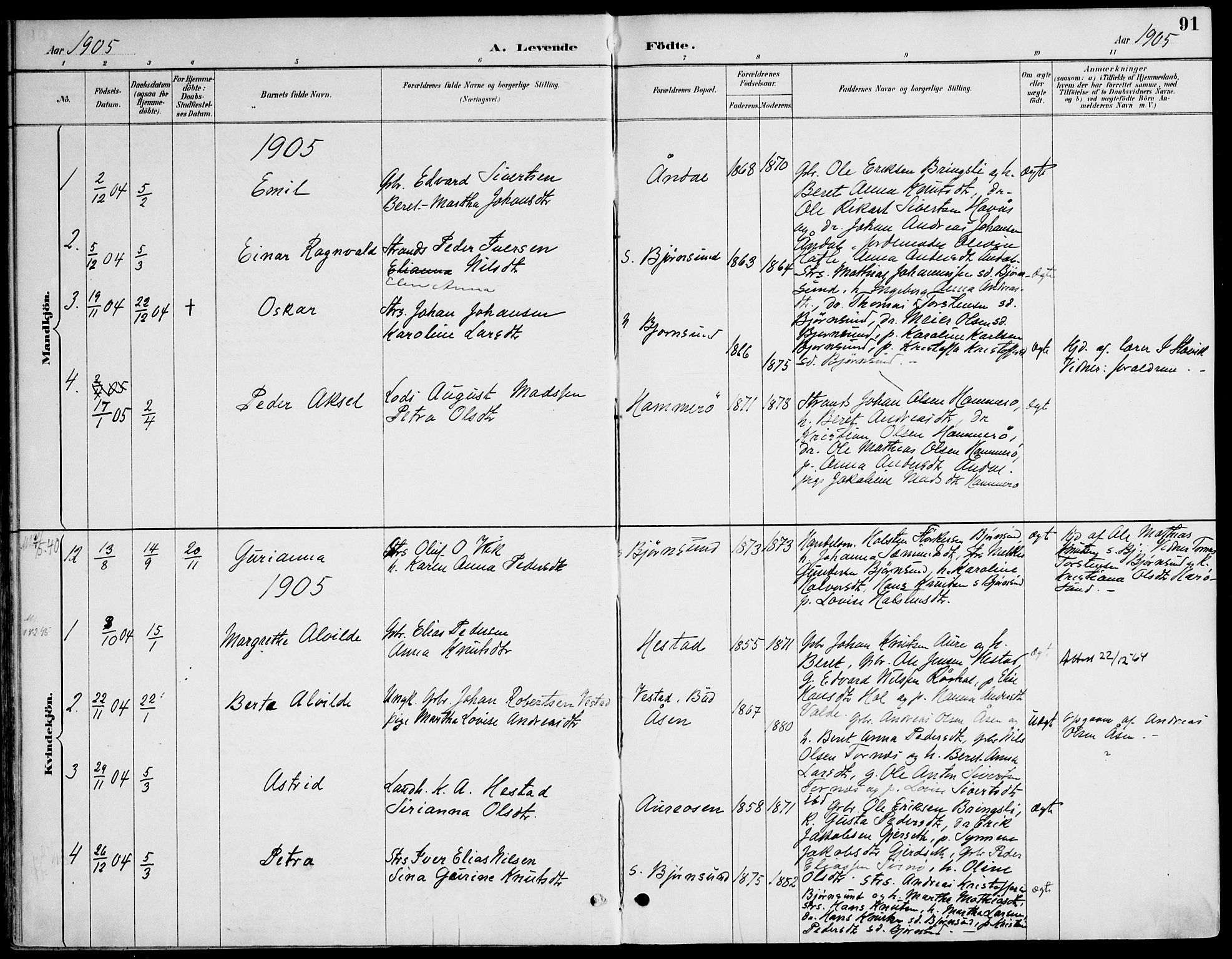 Ministerialprotokoller, klokkerbøker og fødselsregistre - Møre og Romsdal, AV/SAT-A-1454/565/L0750: Parish register (official) no. 565A04, 1887-1905, p. 91