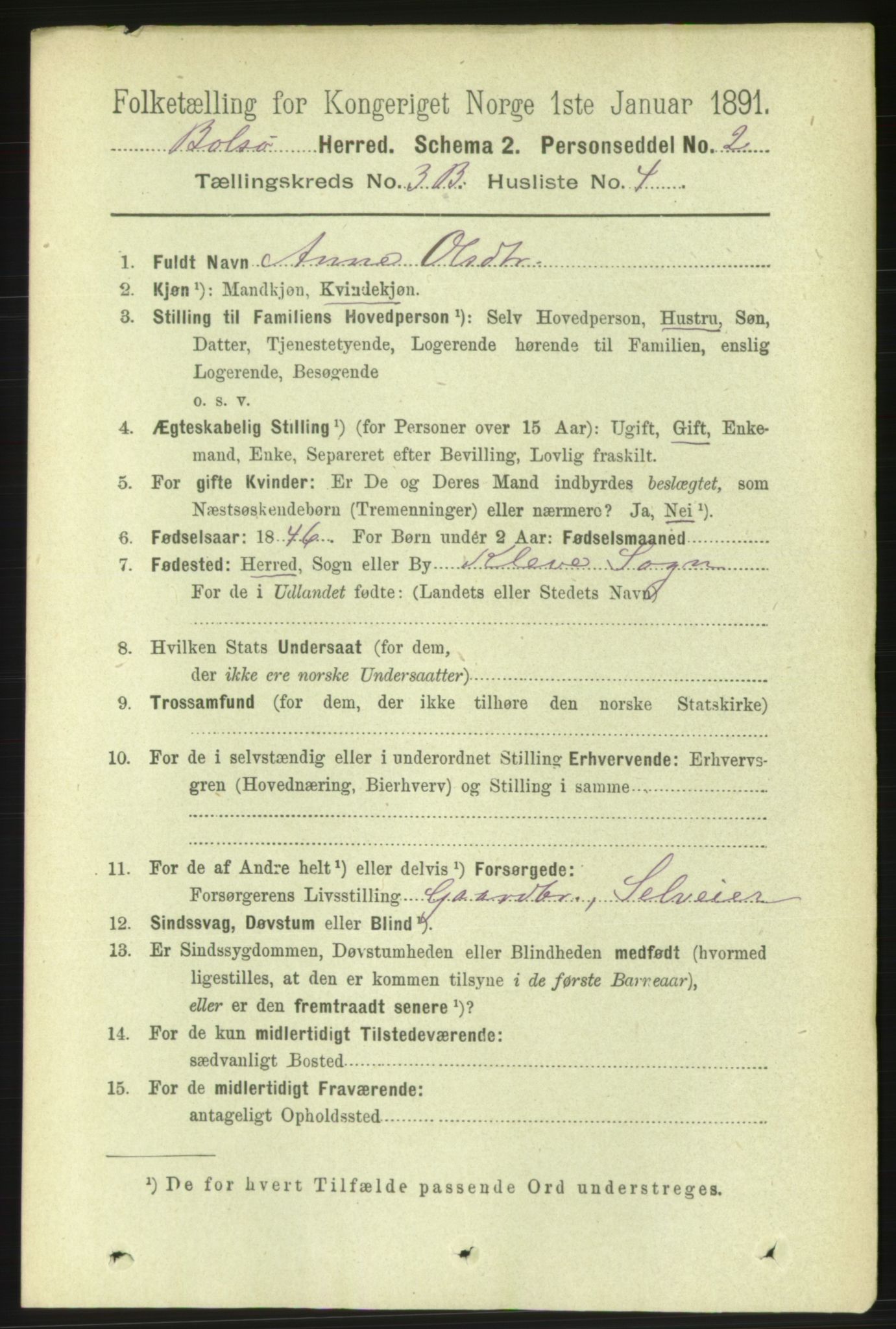 RA, 1891 census for 1544 Bolsøy, 1891, p. 2107