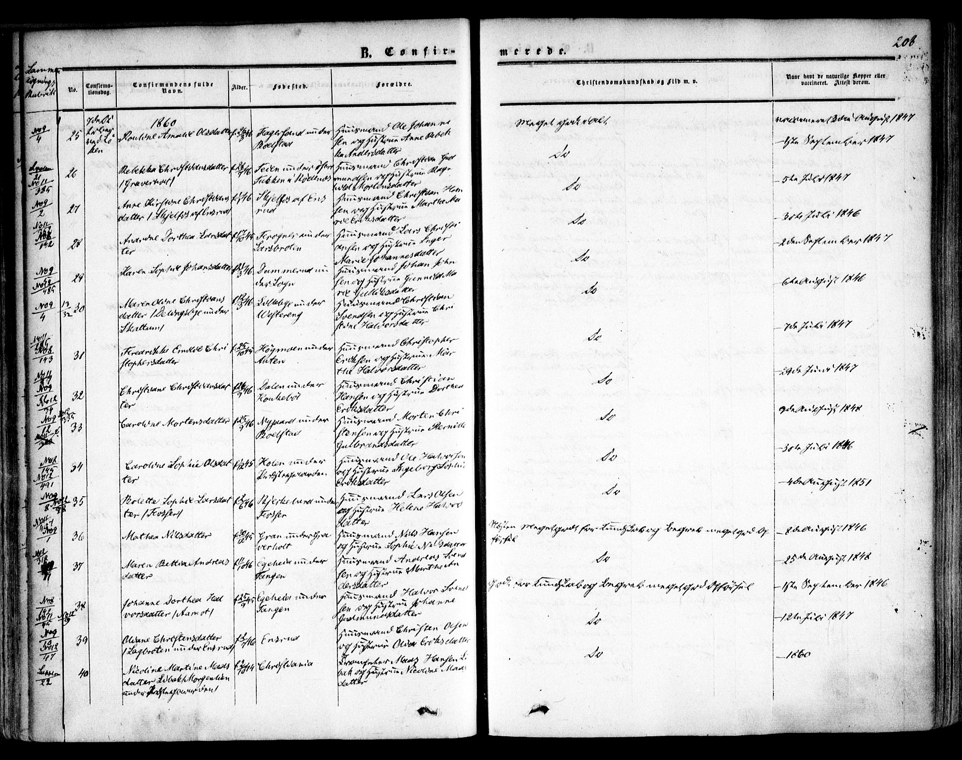 Høland prestekontor Kirkebøker, AV/SAO-A-10346a/F/Fa/L0010: Parish register (official) no. I 10, 1854-1861, p. 208