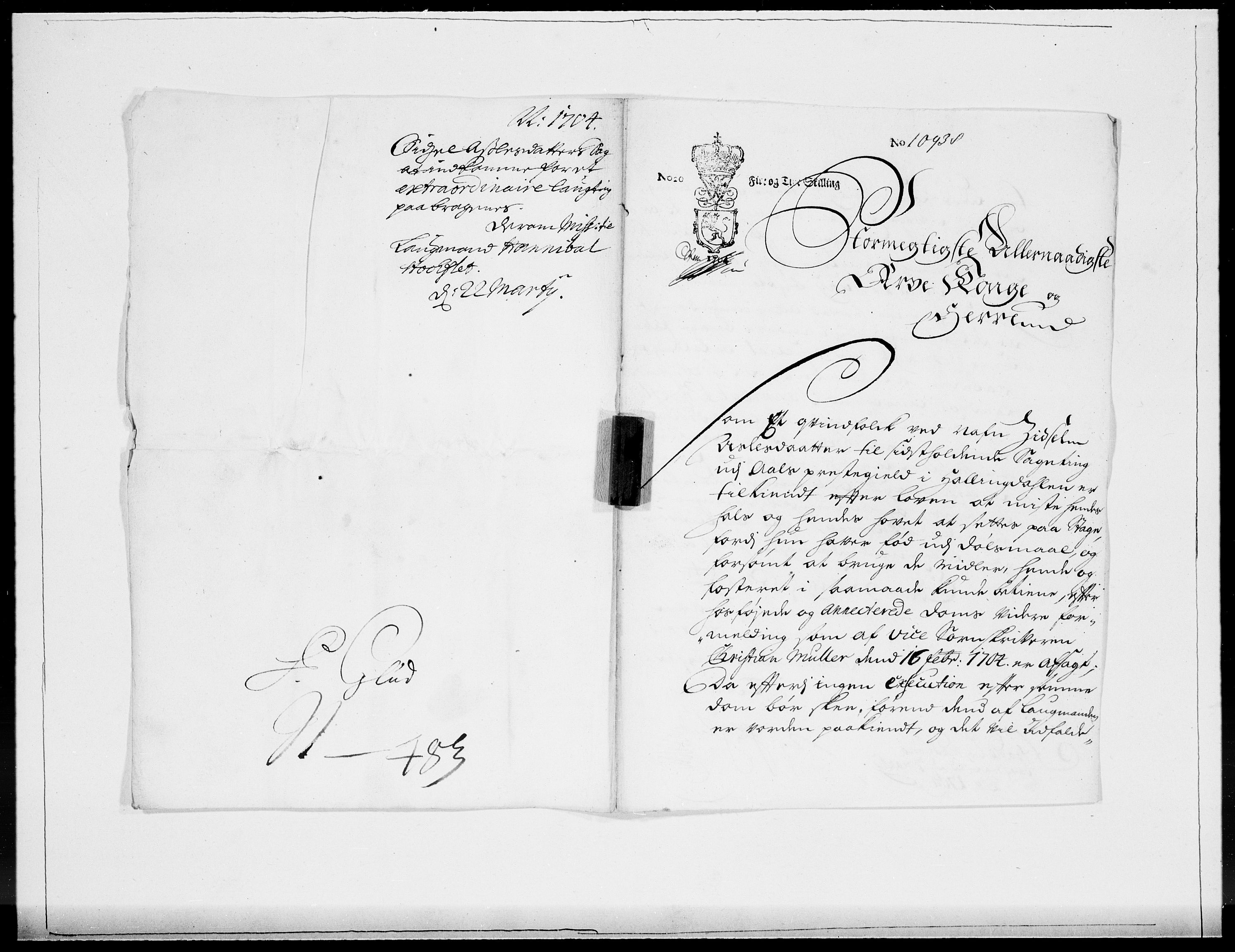 Danske Kanselli 1572-1799, AV/RA-EA-3023/F/Fc/Fcc/Fcca/L0055: Norske innlegg 1572-1799, 1704, p. 131