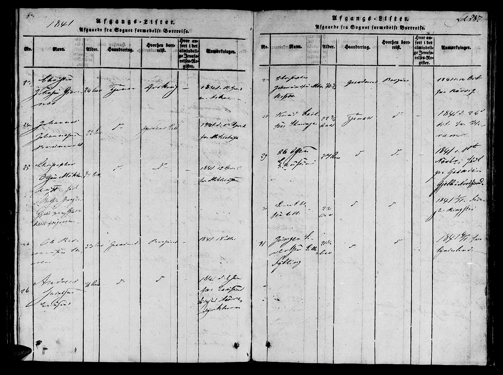 Ministerialprotokoller, klokkerbøker og fødselsregistre - Møre og Romsdal, SAT/A-1454/536/L0495: Parish register (official) no. 536A04, 1818-1847, p. 287
