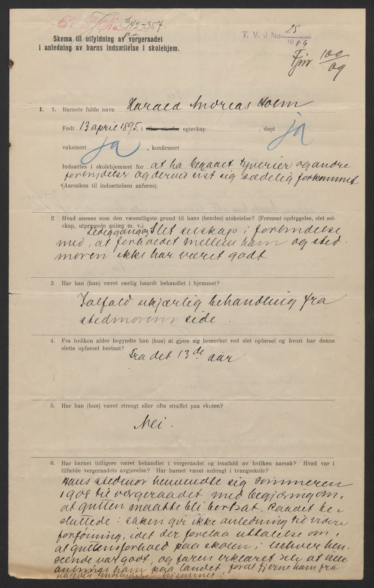 Falstad skolehjem, AV/RA-S-1676/E/Eb/L0009: Elevmapper løpenr. 189-209, 1909-1916, p. 179