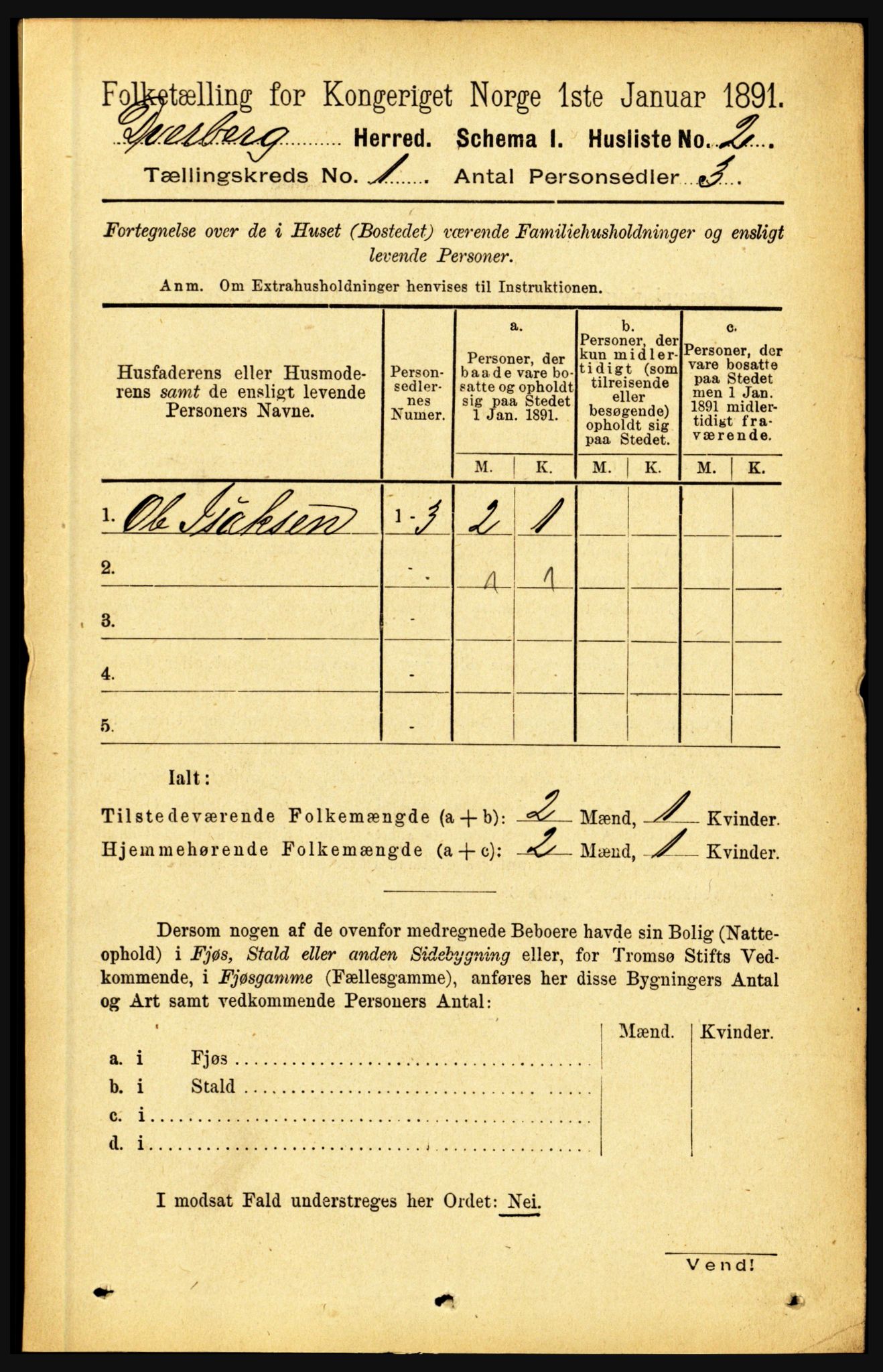 RA, 1891 census for 1872 Dverberg, 1891, p. 25