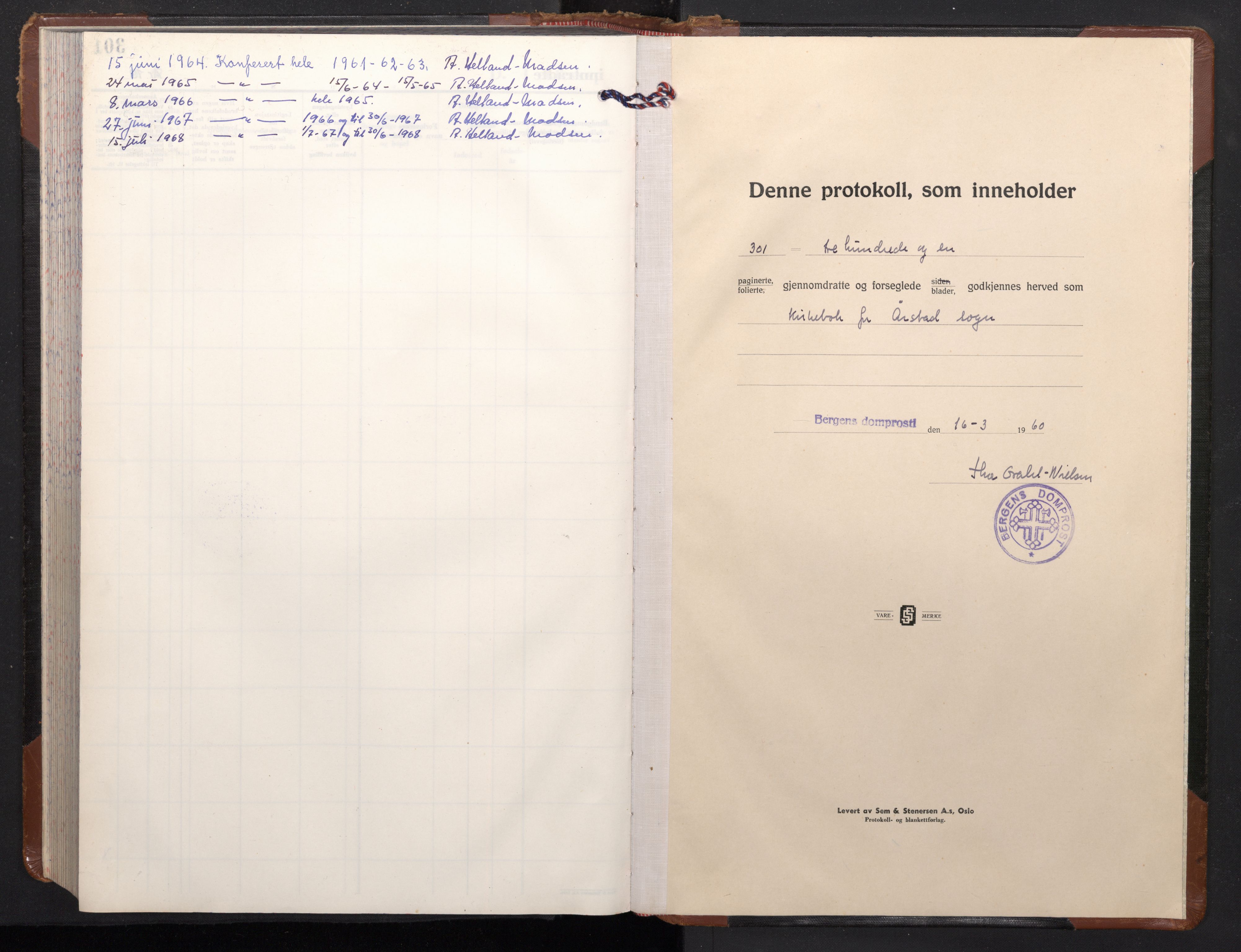 Årstad Sokneprestembete, AV/SAB-A-79301/H/Hab/L0023: Parish register (copy) no. C 5, 1961-1981, p. 244b-245a