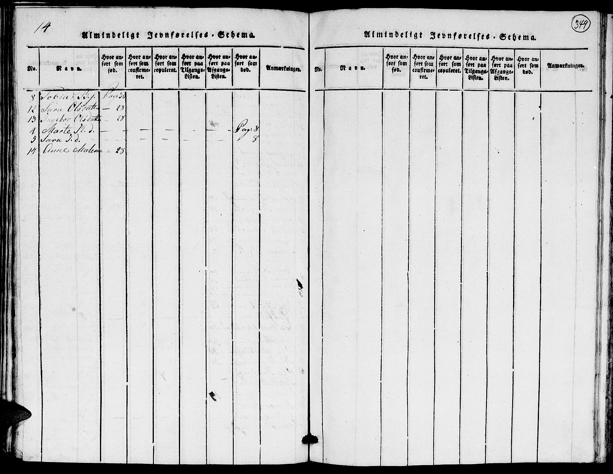 Kvinesdal sokneprestkontor, SAK/1111-0026/F/Fa/Faa/L0001: Parish register (official) no. A 1, 1815-1849, p. 349