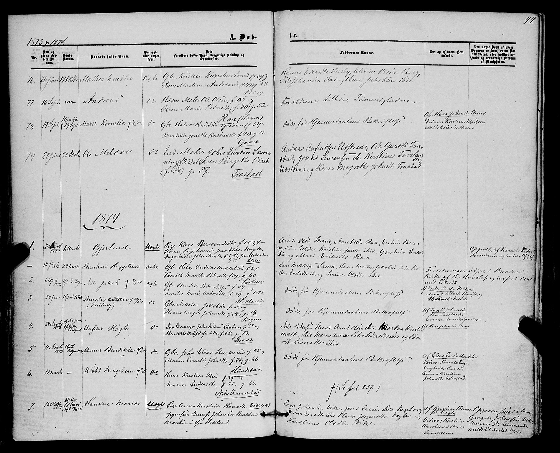 Kvæfjord sokneprestkontor, SATØ/S-1323/G/Ga/Gaa/L0004kirke: Parish register (official) no. 4, 1857-1877, p. 97