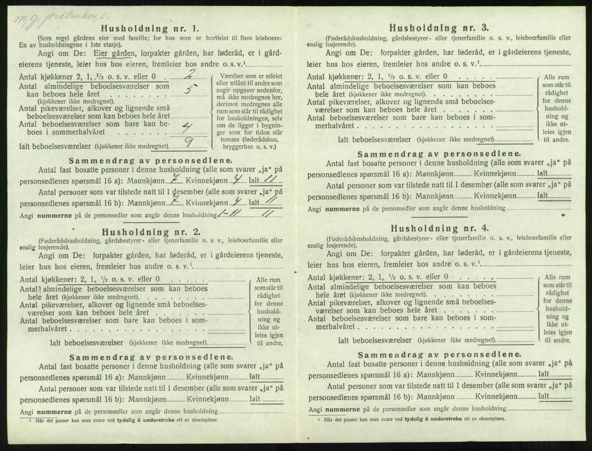 SAT, 1920 census for Aukra, 1920, p. 594