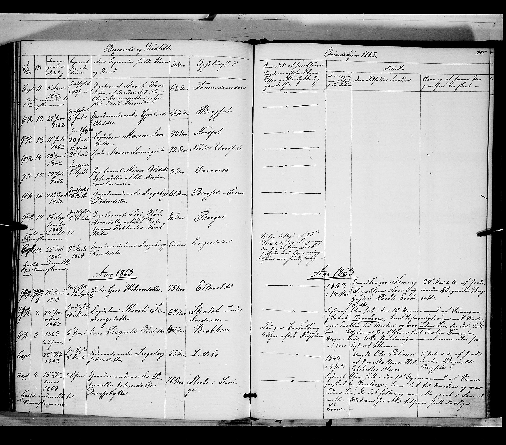 Rendalen prestekontor, SAH/PREST-054/H/Ha/Haa/L0005: Parish register (official) no. 5, 1853-1866, p. 295