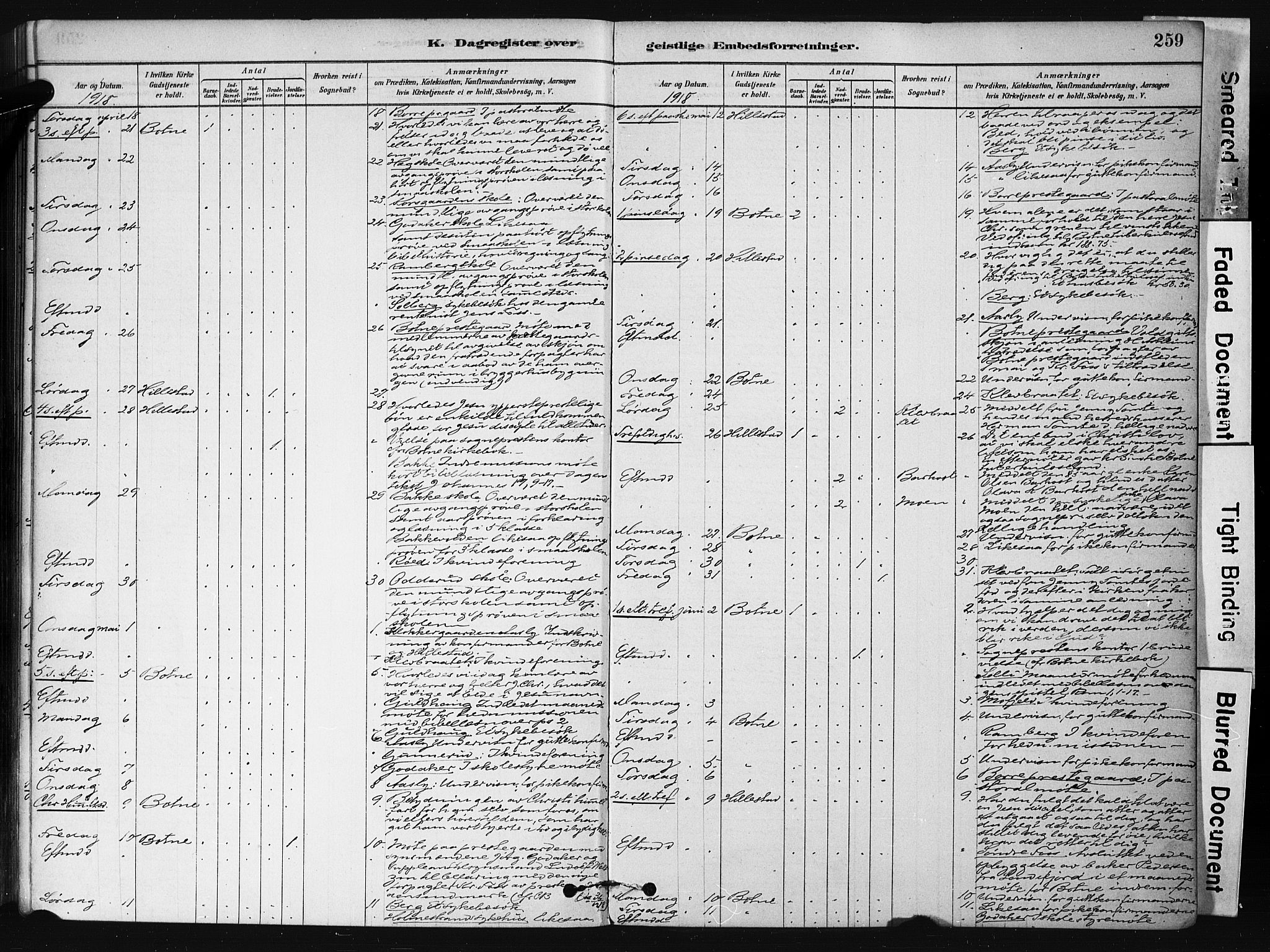 Botne kirkebøker, AV/SAKO-A-340/F/Fb/L0001: Parish register (official) no. II 1, 1878-1902, p. 259