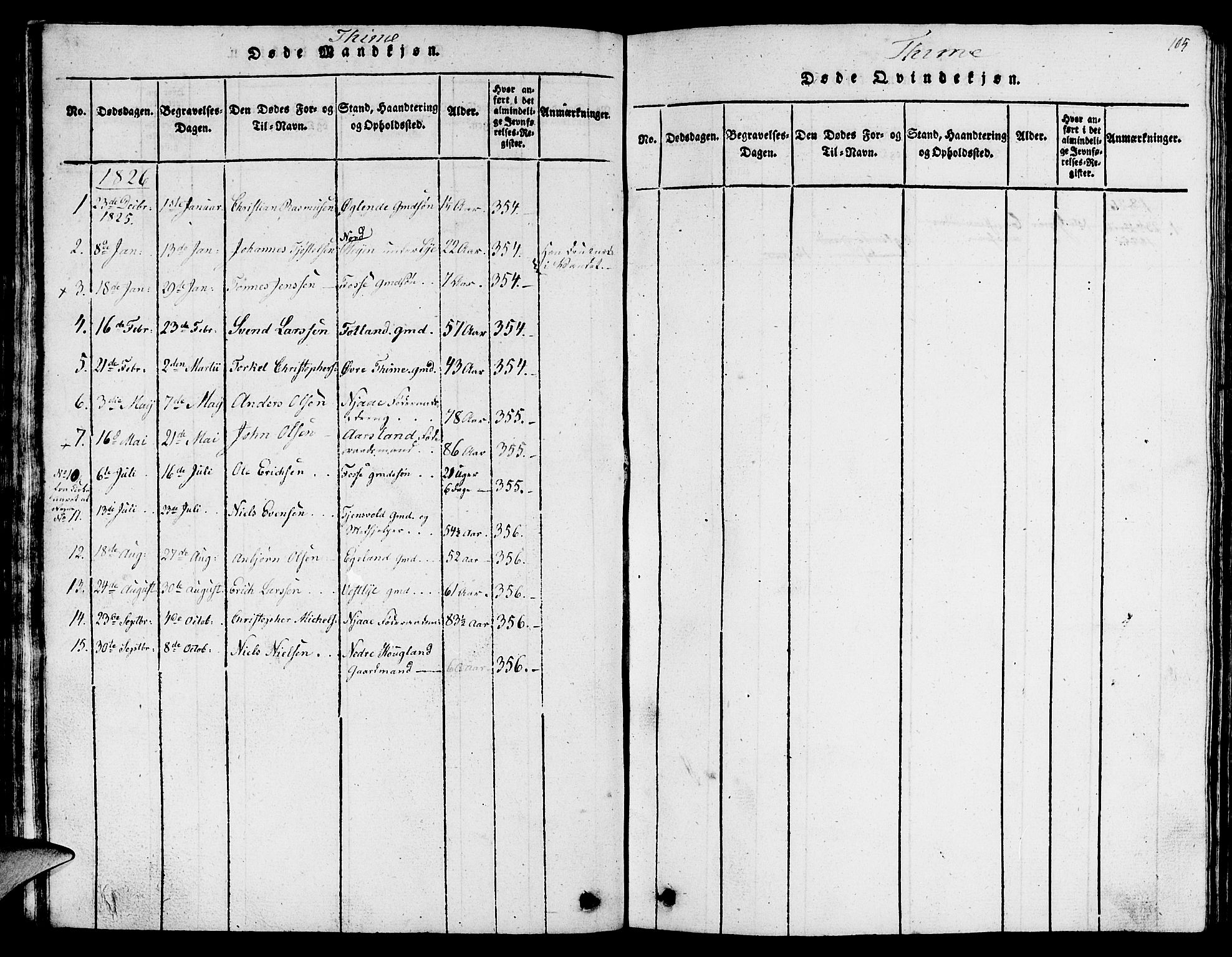 Lye sokneprestkontor, AV/SAST-A-101794/001/30BB/L0001: Parish register (copy) no. B 1 /1, 1816-1826, p. 105