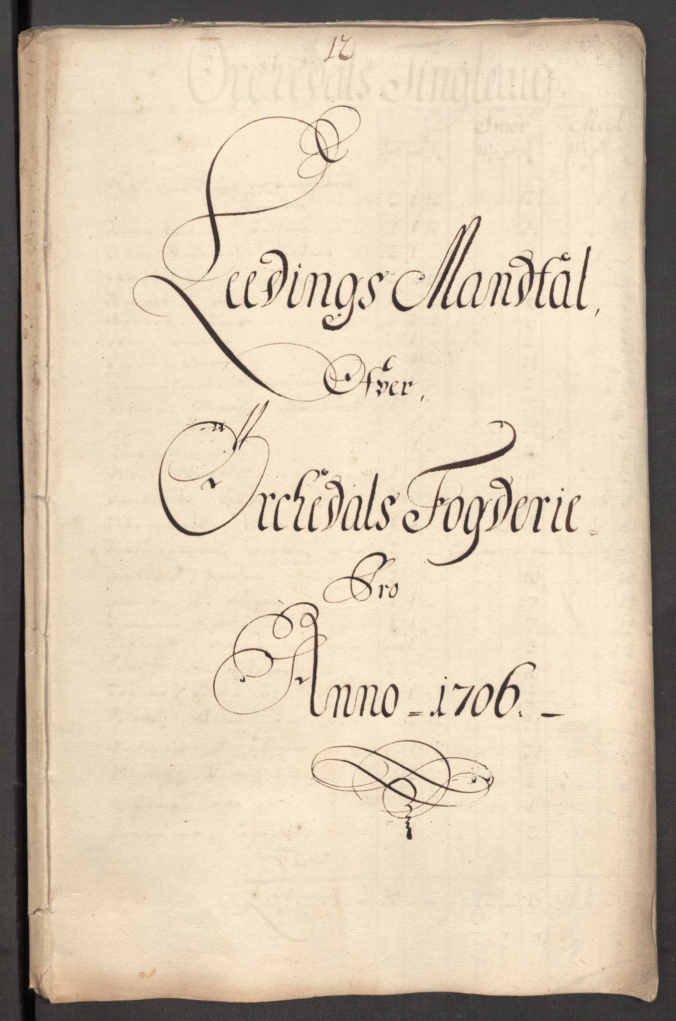 Rentekammeret inntil 1814, Reviderte regnskaper, Fogderegnskap, AV/RA-EA-4092/R60/L3956: Fogderegnskap Orkdal og Gauldal, 1706, p. 149