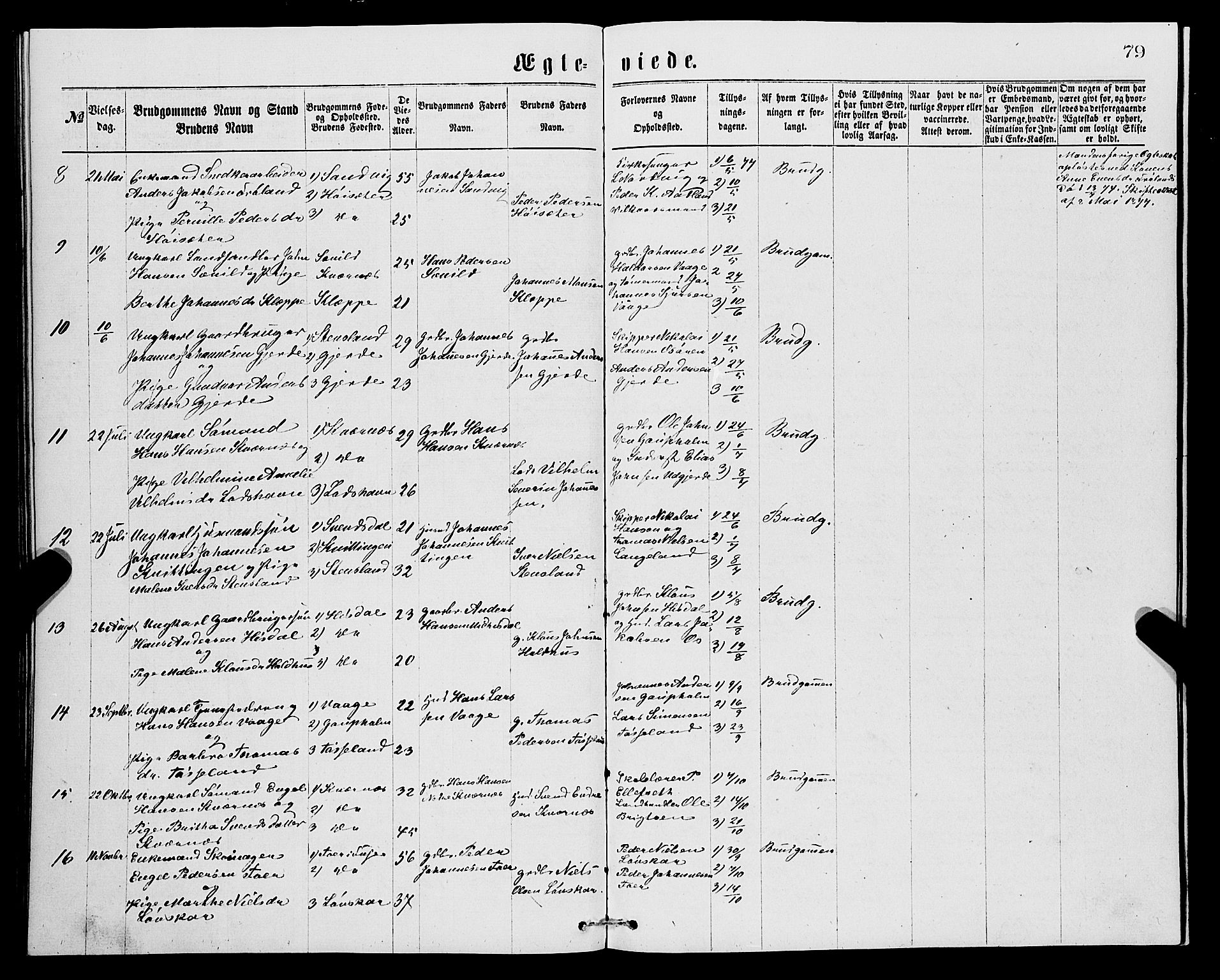 Samnanger Sokneprestembete, AV/SAB-A-77501/H/Hab: Parish register (copy) no. A 1, 1869-1878, p. 79