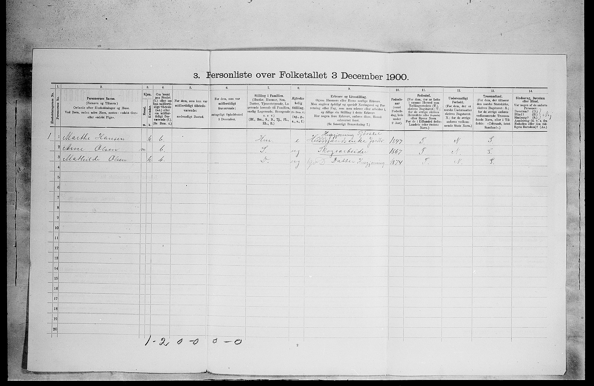 SAH, 1900 census for Eidskog, 1900, p. 539