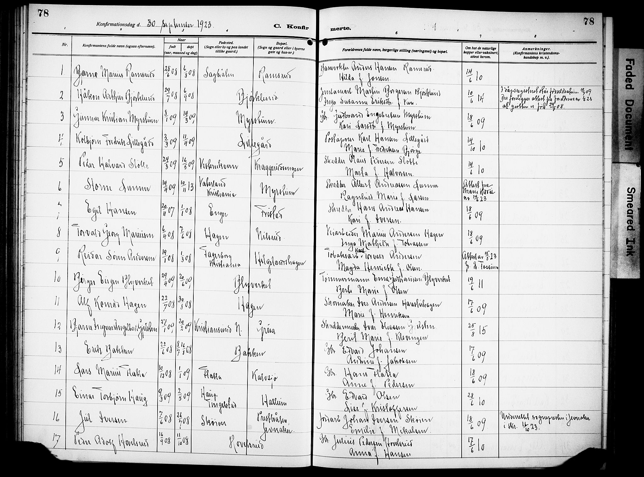 Lunner prestekontor, SAH/PREST-118/H/Ha/Hab/L0002: Parish register (copy) no. 2, 1923-1933, p. 78
