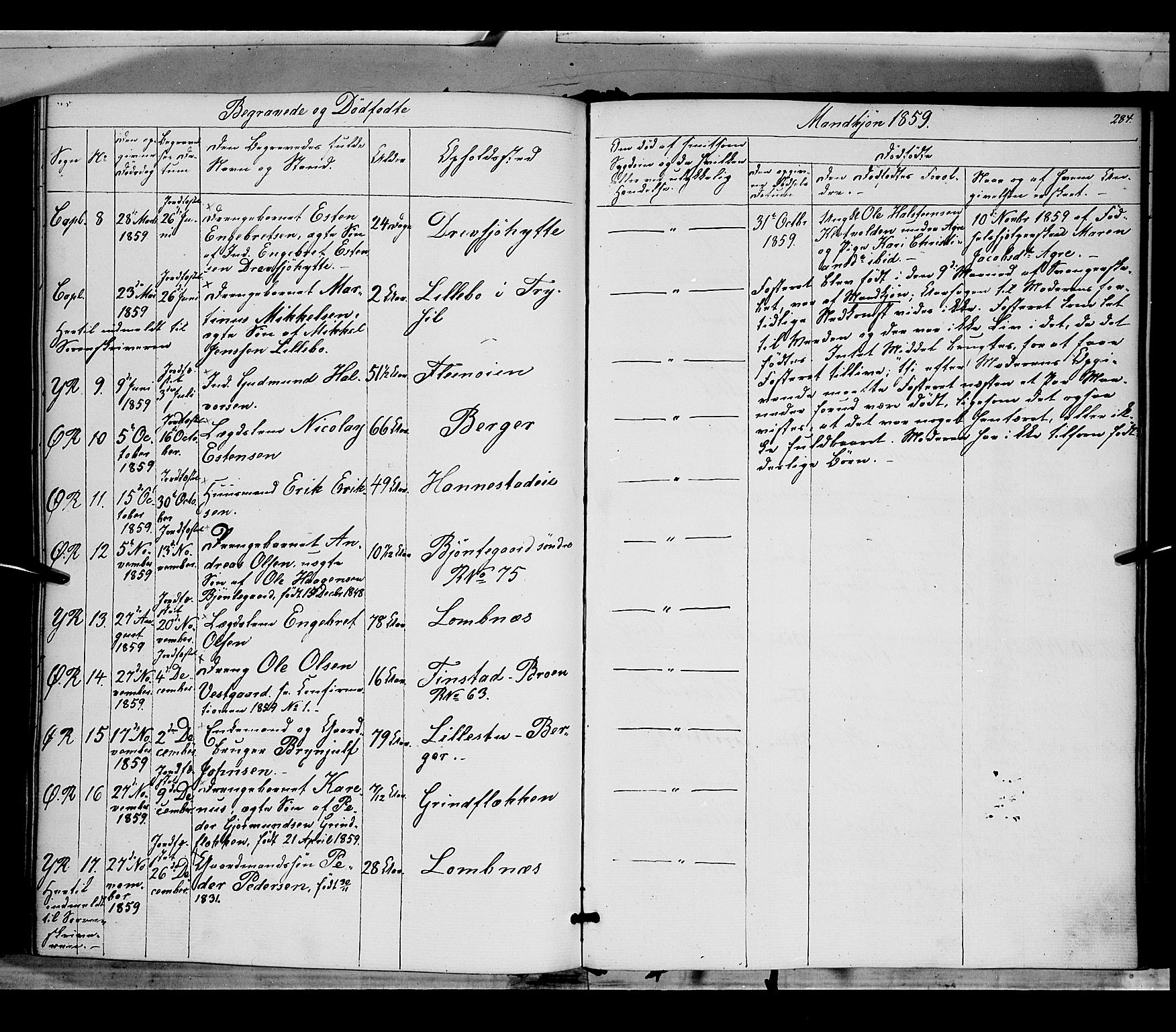 Rendalen prestekontor, SAH/PREST-054/H/Ha/Haa/L0005: Parish register (official) no. 5, 1853-1866, p. 284