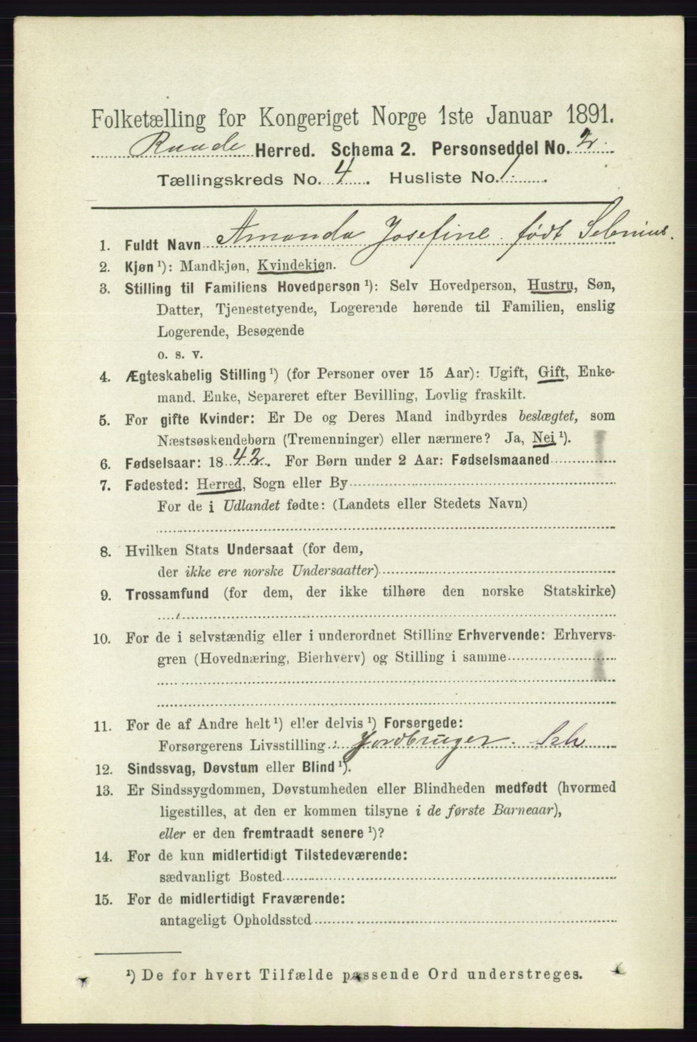 RA, 1891 census for 0135 Råde, 1891, p. 1855