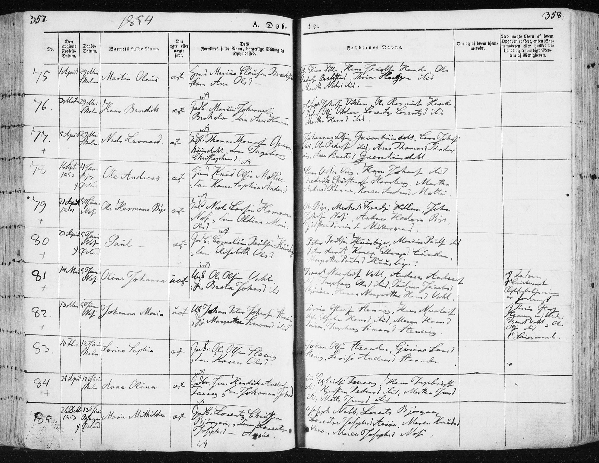 Ministerialprotokoller, klokkerbøker og fødselsregistre - Sør-Trøndelag, SAT/A-1456/659/L0736: Parish register (official) no. 659A06, 1842-1856, p. 357-358