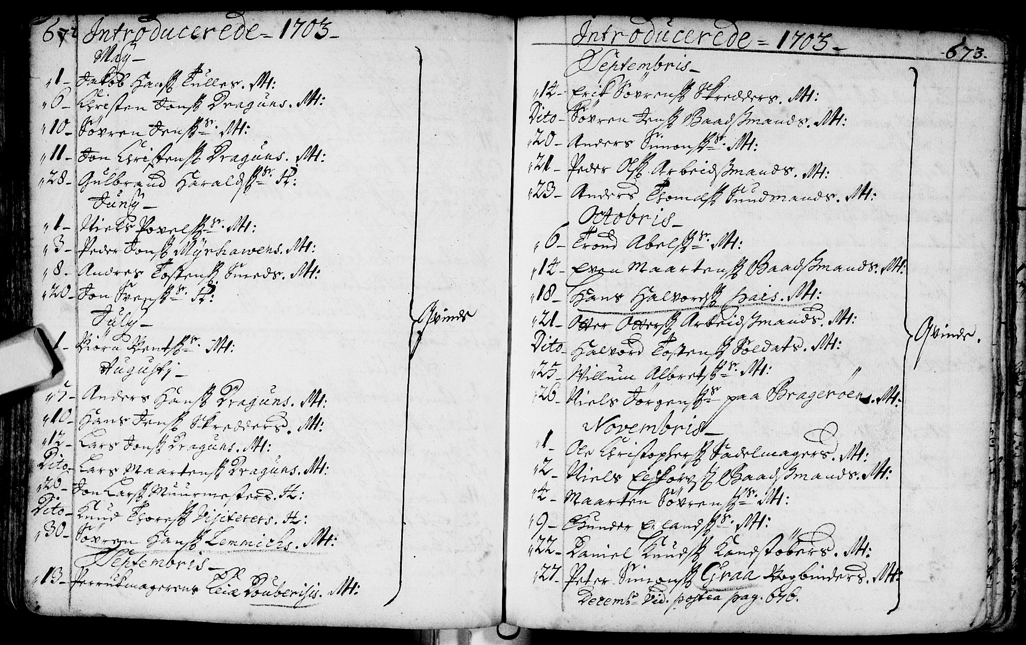 Bragernes kirkebøker, AV/SAKO-A-6/F/Fa/L0002: Parish register (official) no. I 2, 1680-1705, p. 672-673