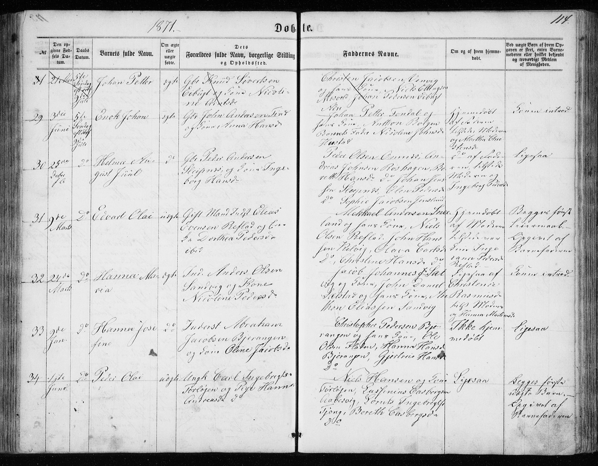 Ministerialprotokoller, klokkerbøker og fødselsregistre - Nordland, AV/SAT-A-1459/843/L0634: Parish register (copy) no. 843C03, 1860-1884, p. 114