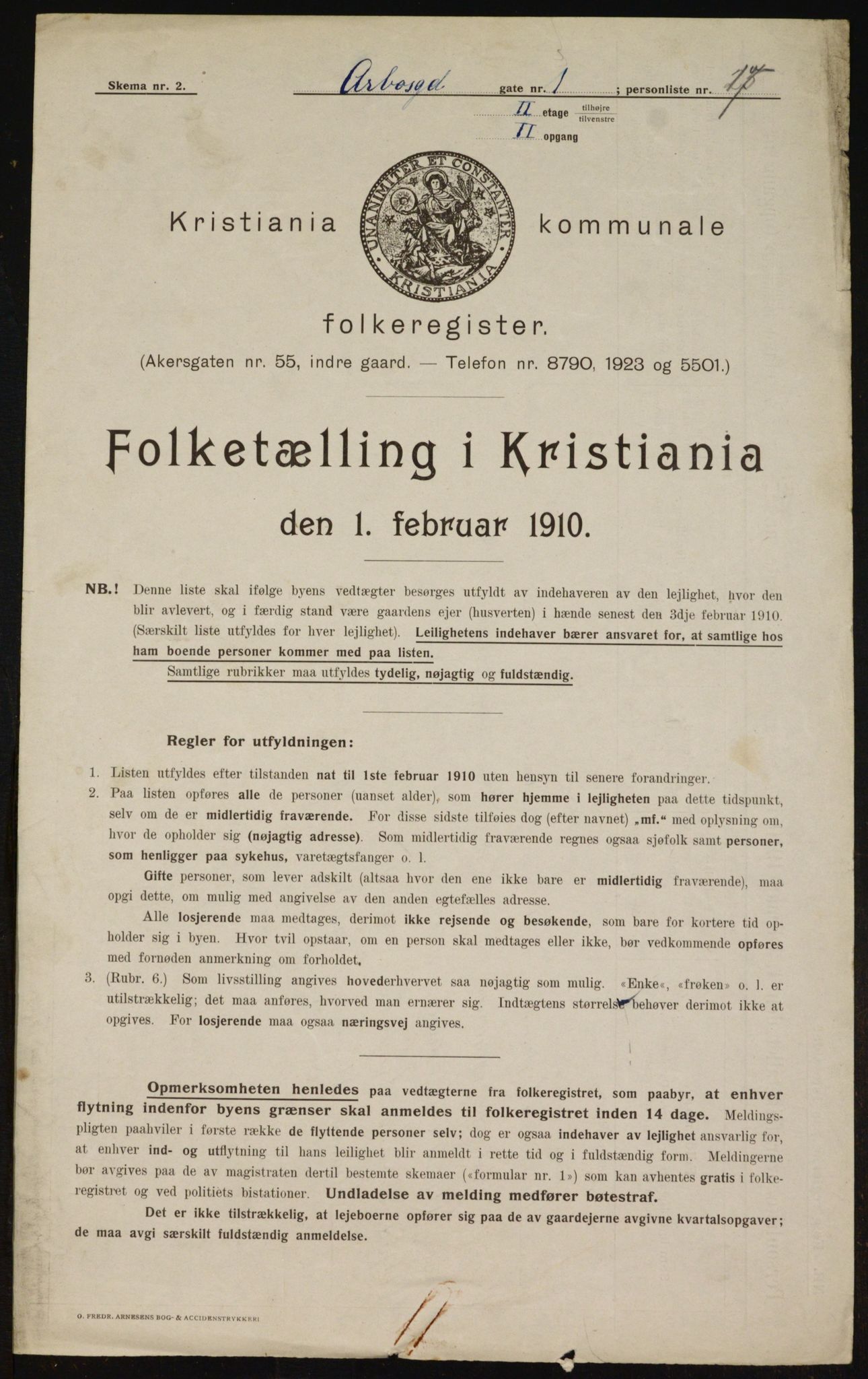 OBA, Municipal Census 1910 for Kristiania, 1910, p. 1575