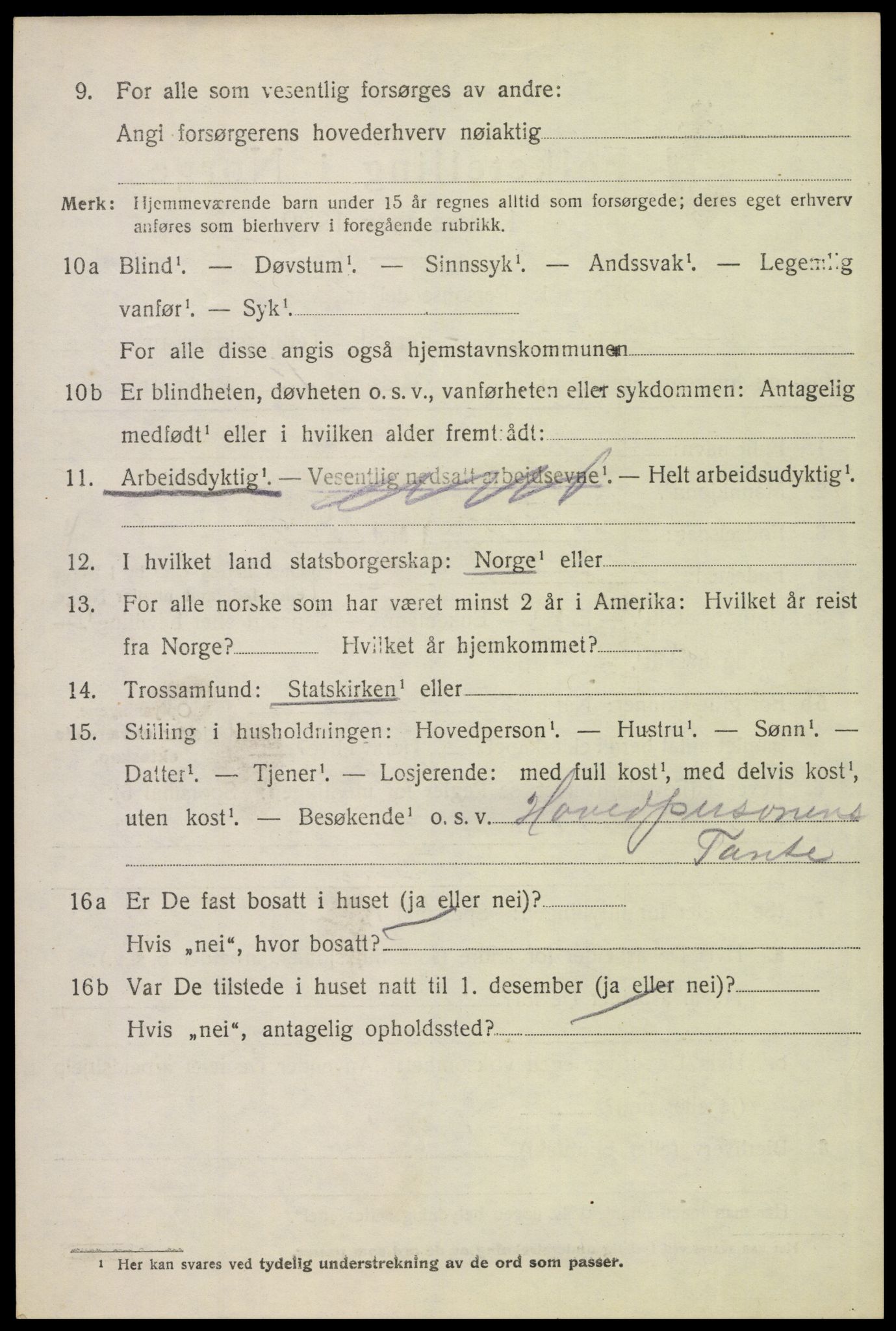 SAH, 1920 census for Brandval, 1920, p. 2009