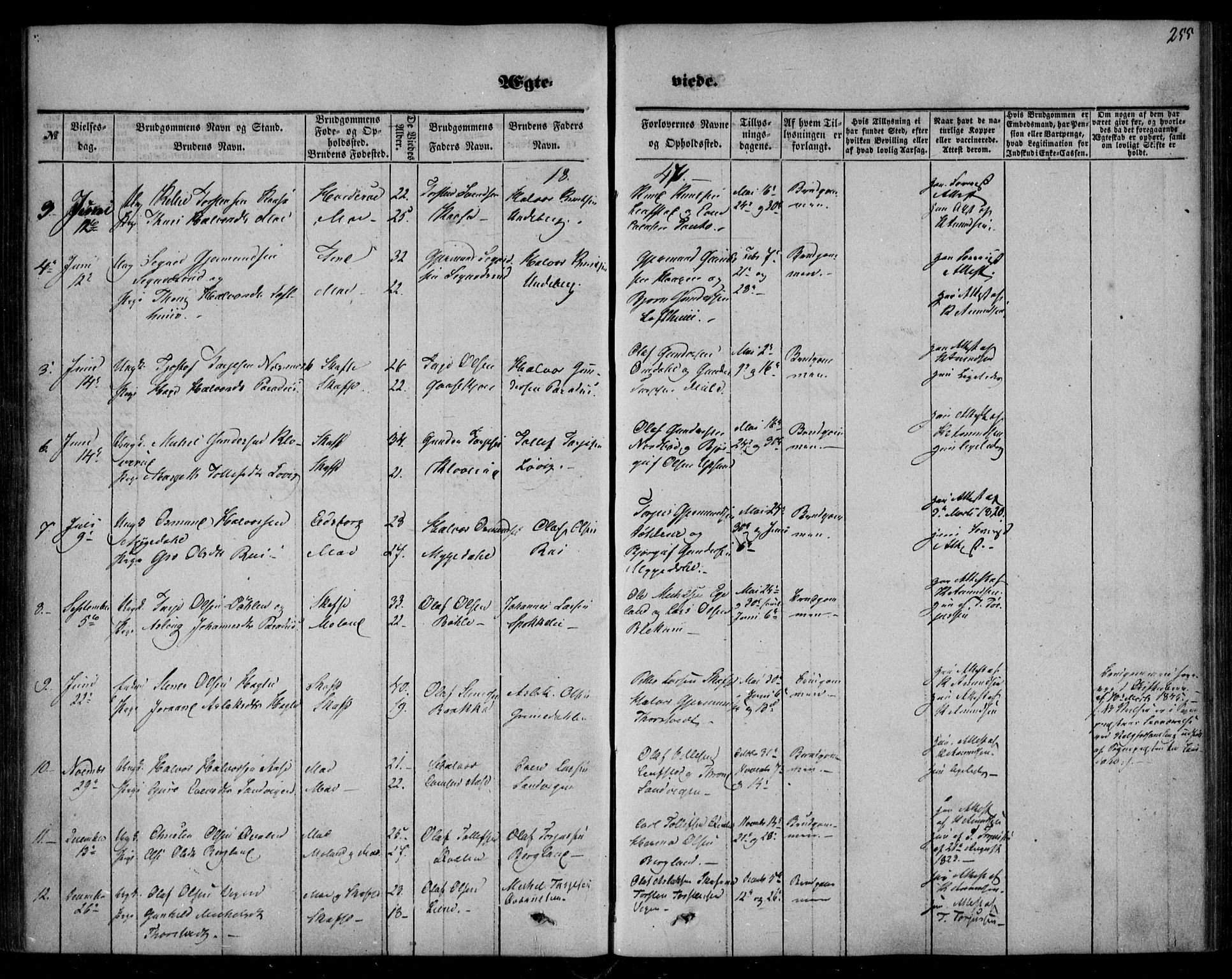 Mo kirkebøker, SAKO/A-286/F/Fa/L0005: Parish register (official) no. I 5, 1844-1864, p. 255