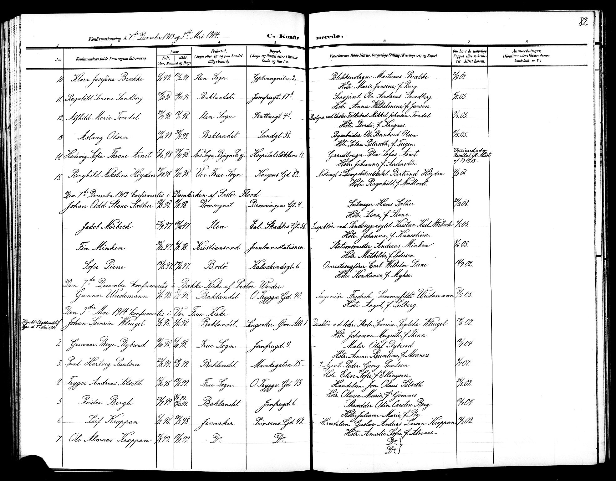 Ministerialprotokoller, klokkerbøker og fødselsregistre - Sør-Trøndelag, SAT/A-1456/602/L0146: Parish register (copy) no. 602C14, 1904-1914, p. 82