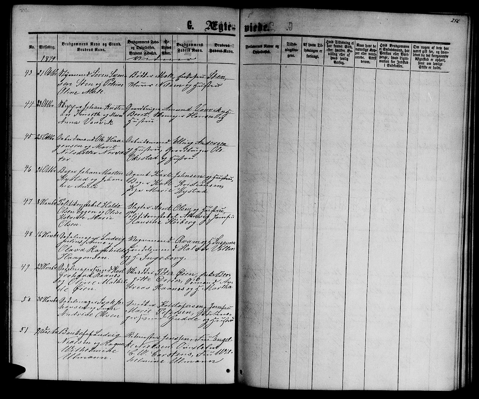 Ministerialprotokoller, klokkerbøker og fødselsregistre - Sør-Trøndelag, SAT/A-1456/601/L0087: Parish register (copy) no. 601C05, 1864-1881, p. 256