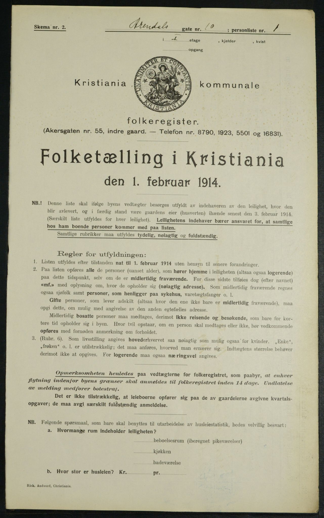 OBA, Municipal Census 1914 for Kristiania, 1914, p. 2027